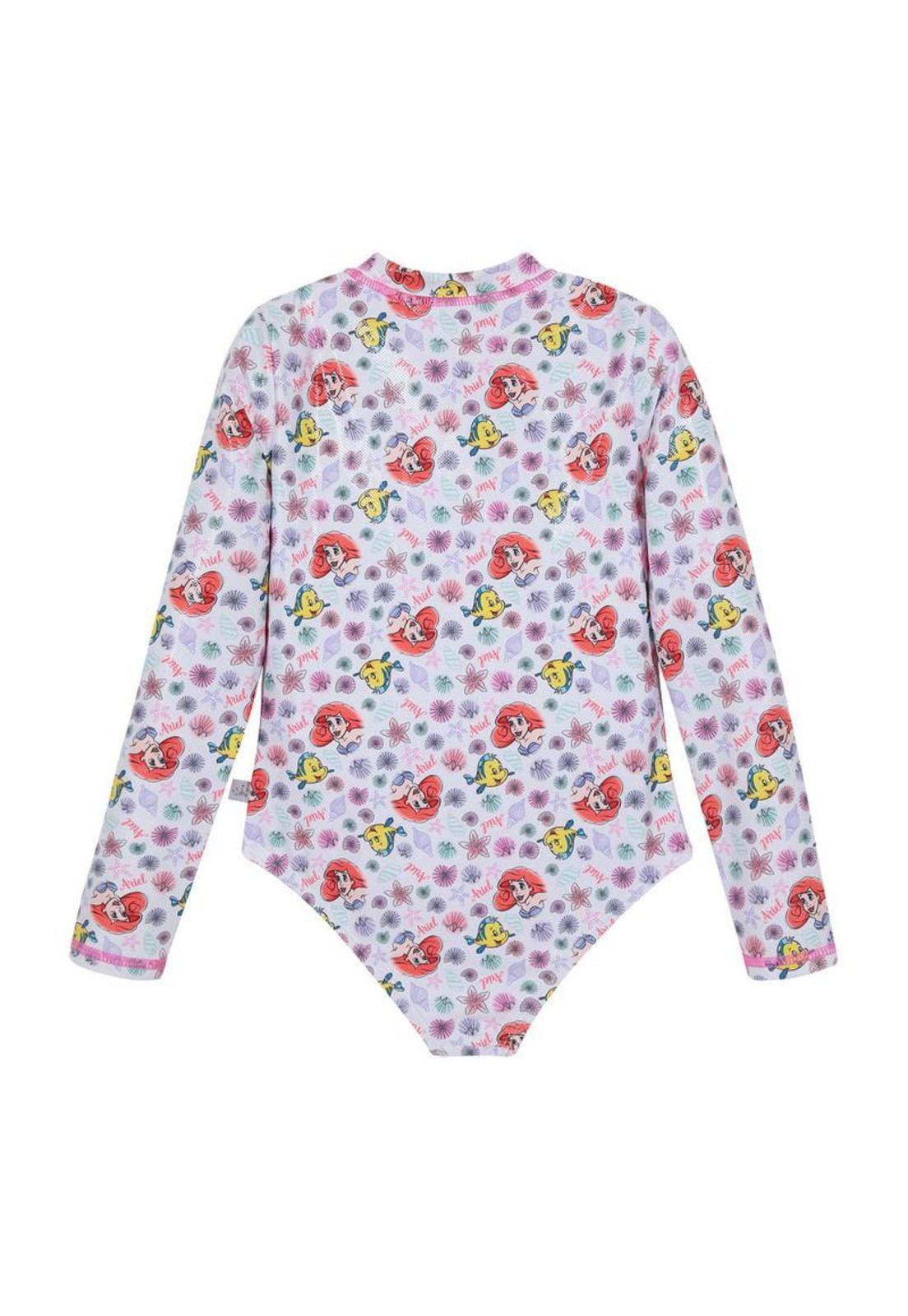 Traje de Baño Niña Entero UV50+ Disney Princesas Blanco M/Larga-1