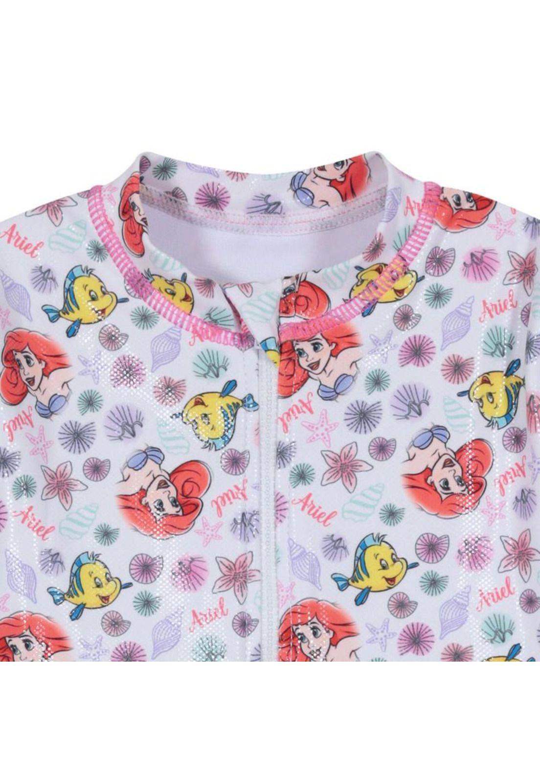 Traje de Baño Niña Entero UV50+ Disney Princesas Blanco M/Larga-2