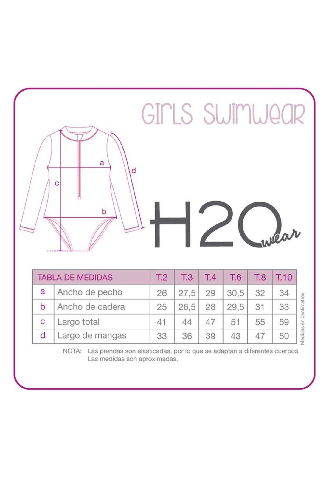 Traje de Baño Niña Entero UV50+ Disney Princesas Blanco M/Larga-3