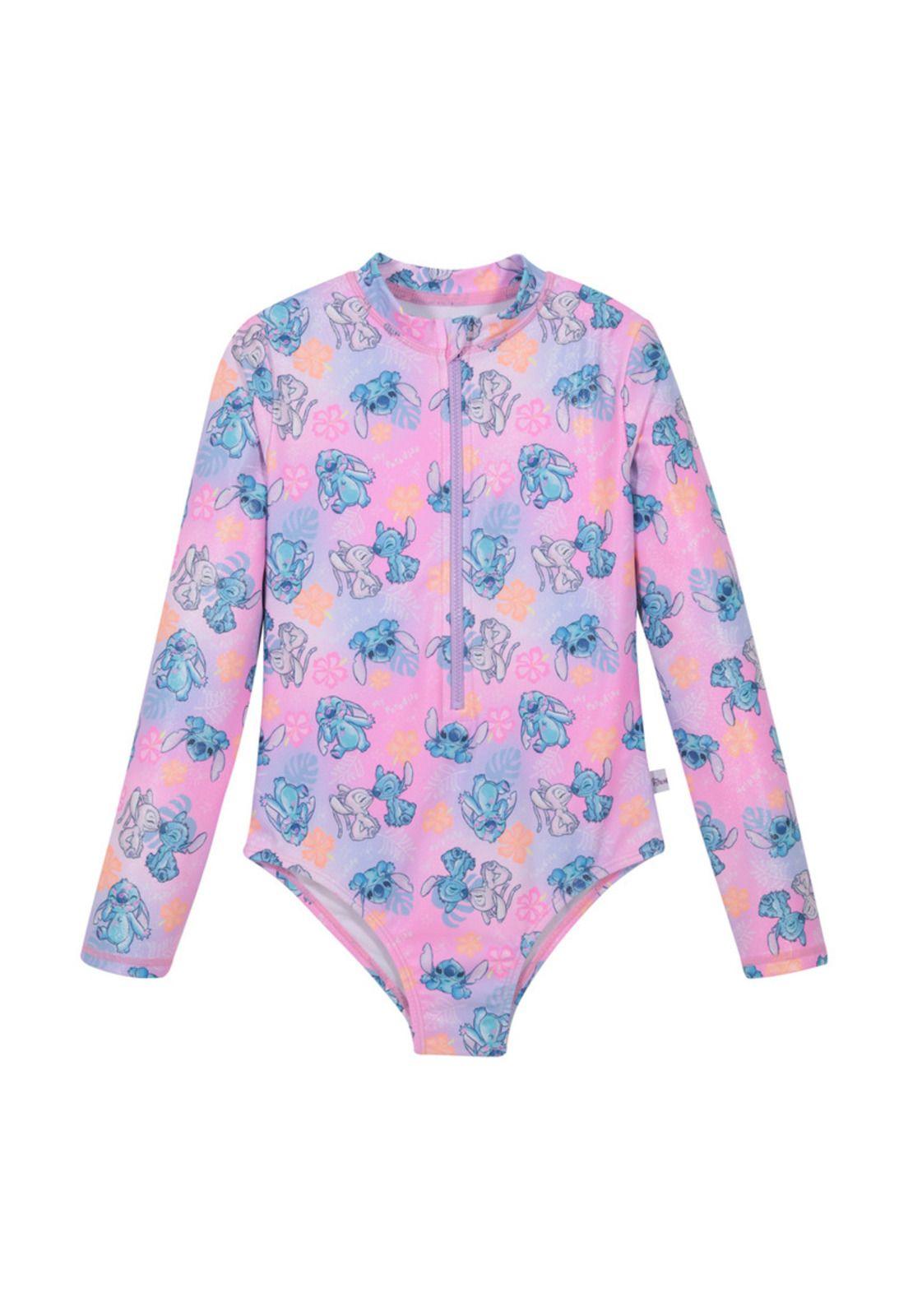 Traje de Baño Niña Manga Larga UV50+ Stitch Disney-0