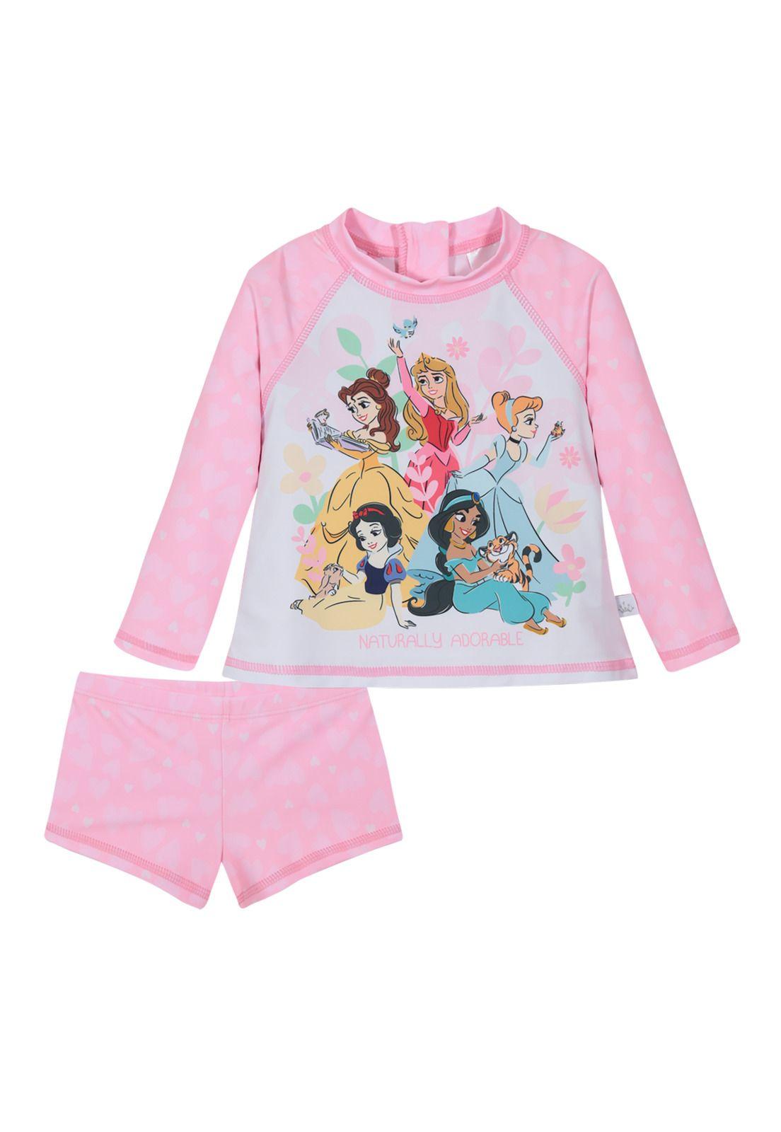 Traje de Baño Bebe Niña Set UV50 M/Larga Disney Princesas-0