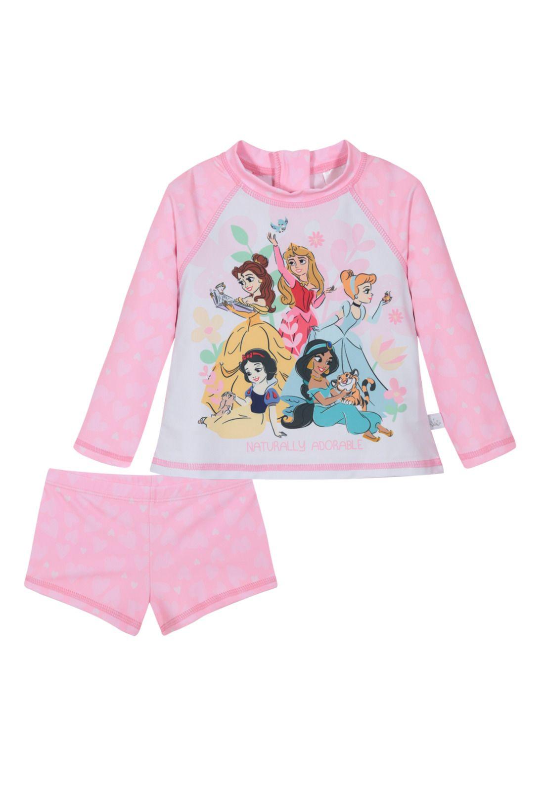 Traje de Baño Bebe Niña Set UV50 M/Larga Disney Princesas-1