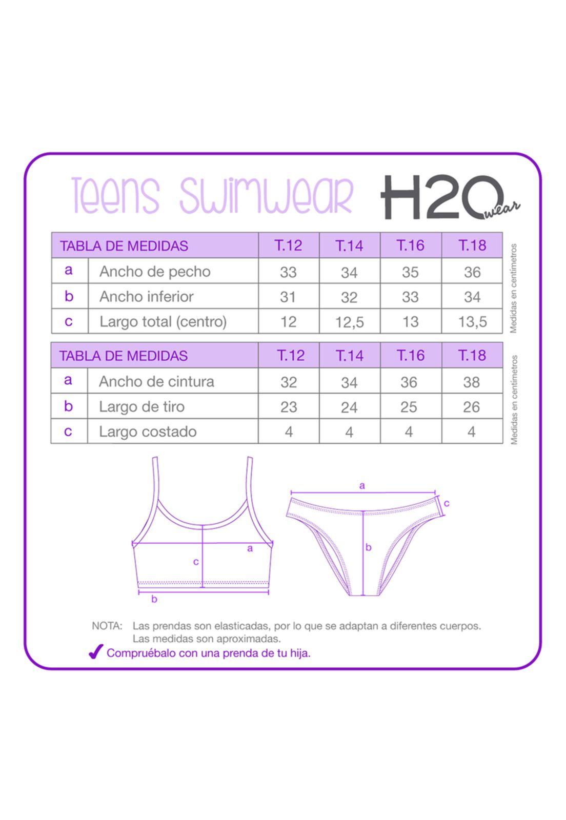 Traje de Baño Teens Niña Bikini H2O Wear Blanco C/Vuelo-2