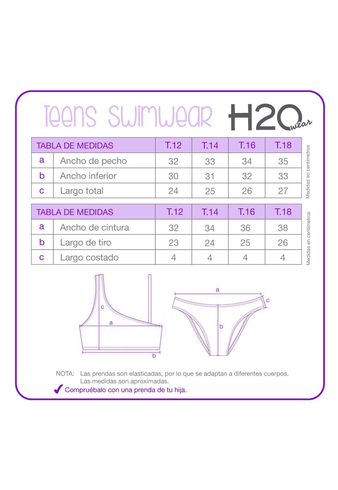 Traje de Baño Niña Teens Bikini UV50  Vuelo H2O Wear Fucsia-3