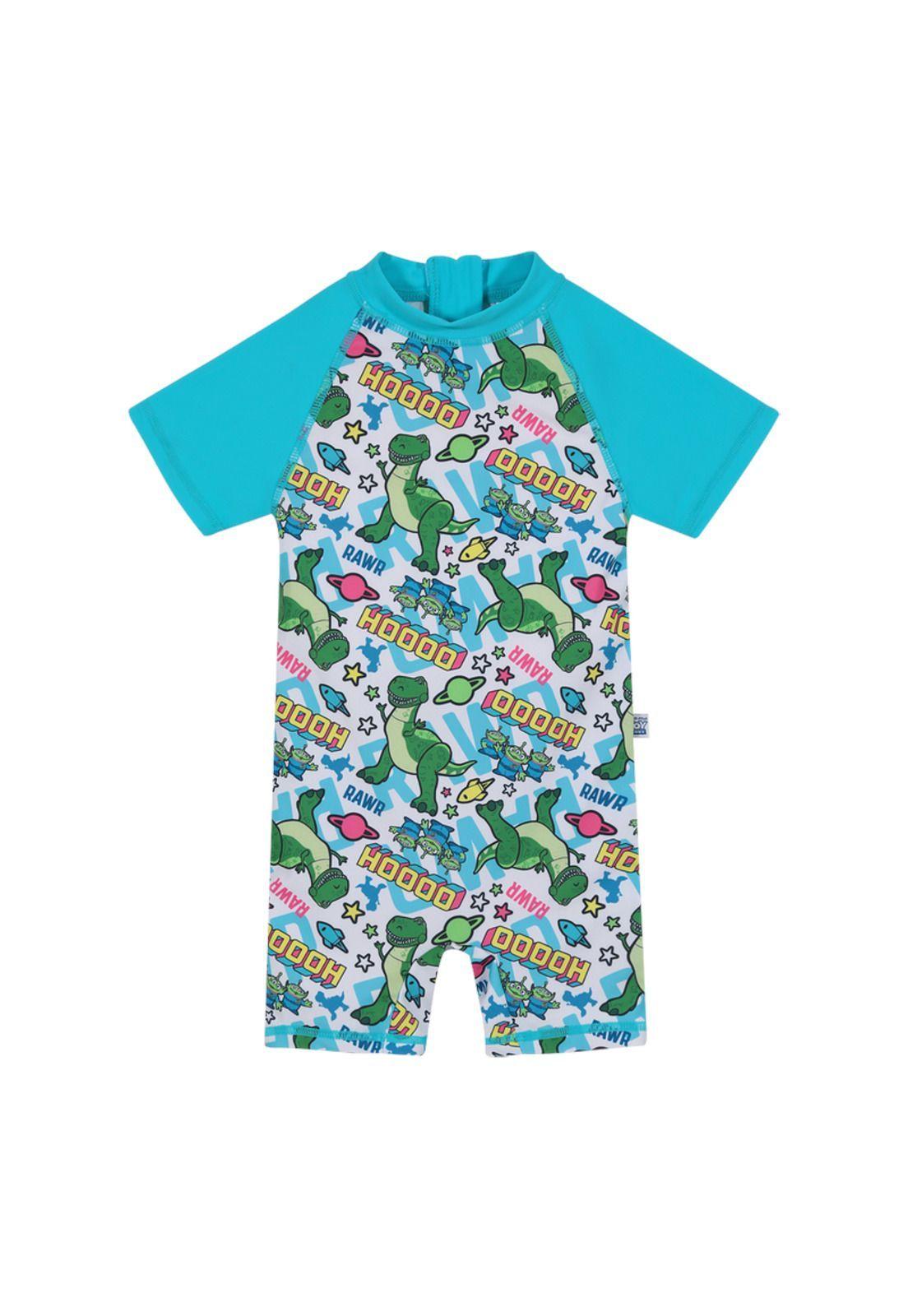 Traje de Baño Body UV 50+ para Bebe Niño Turquesa-0