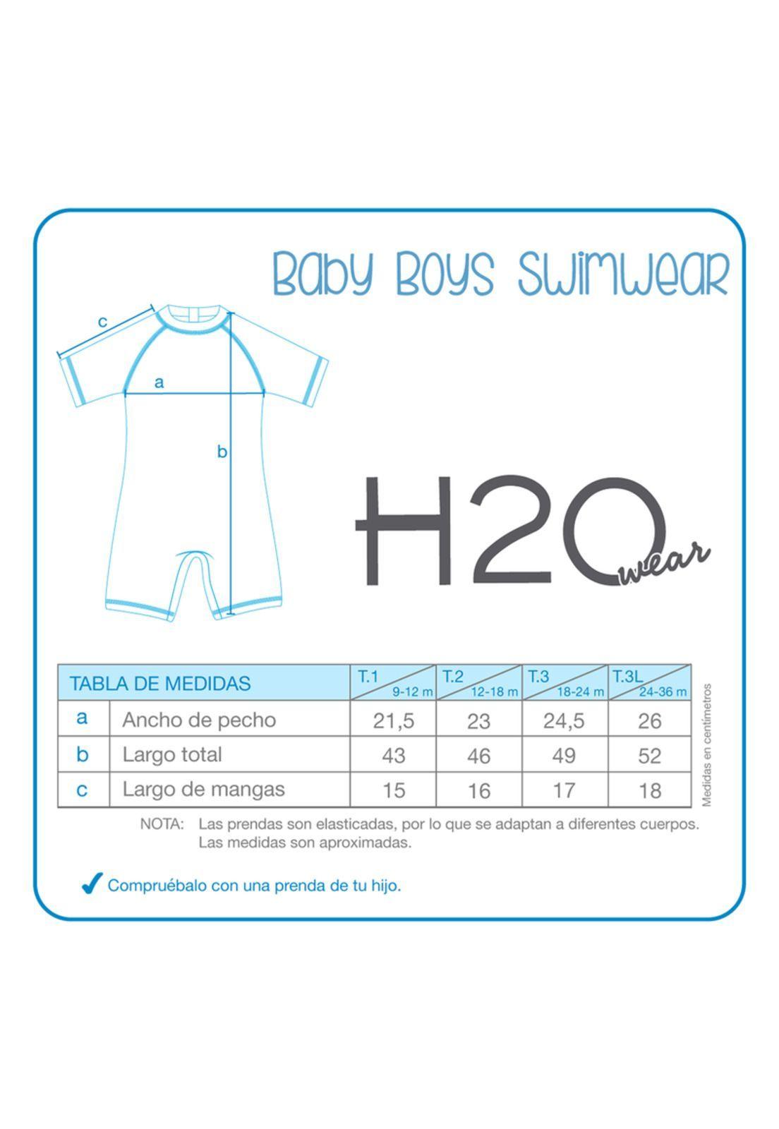 Traje de Baño Body UV 50+ para Bebe Niño Turquesa-2