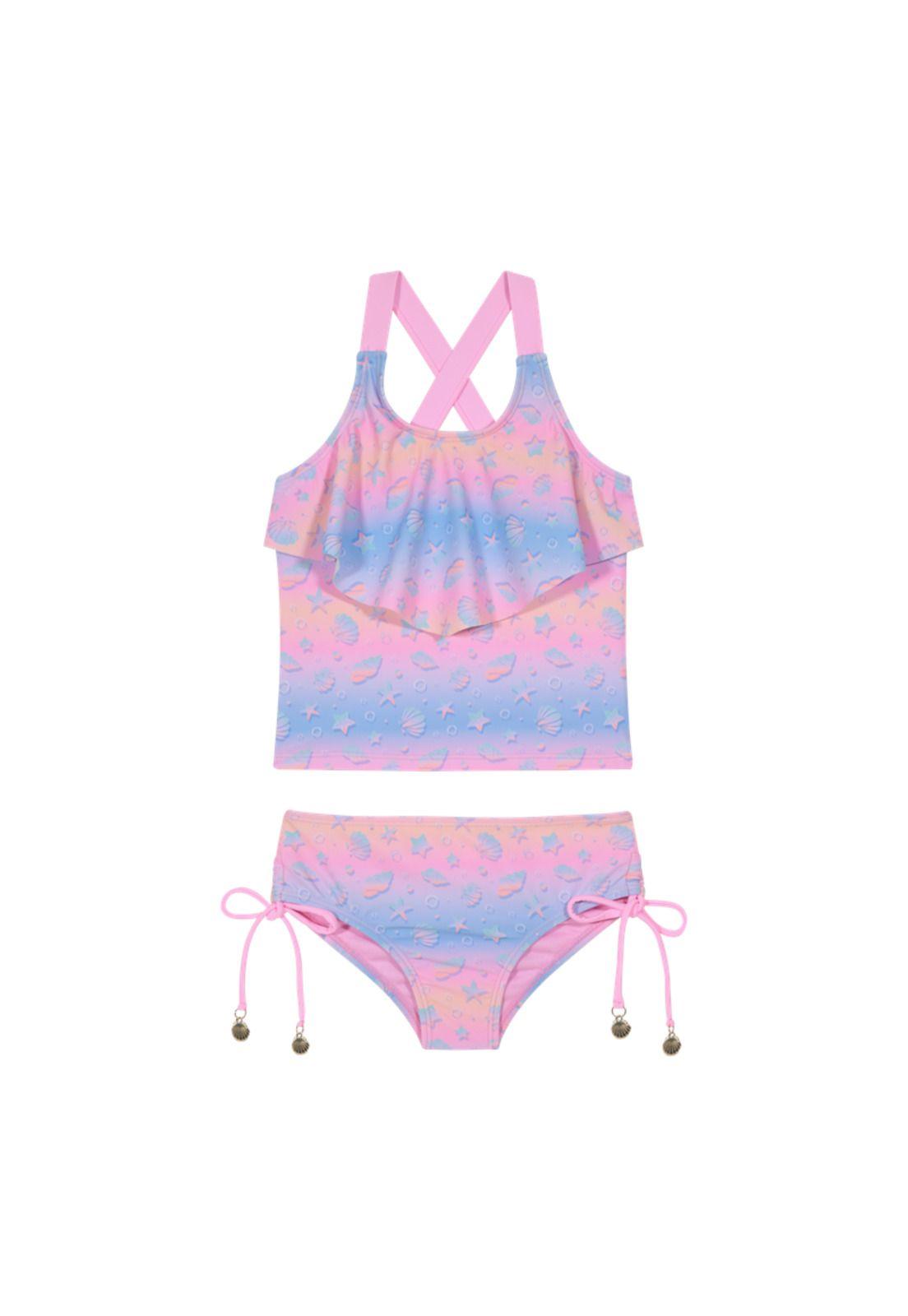 Traje de Baño Niña Tankini Vuelo  H2O Wear Rosado-1