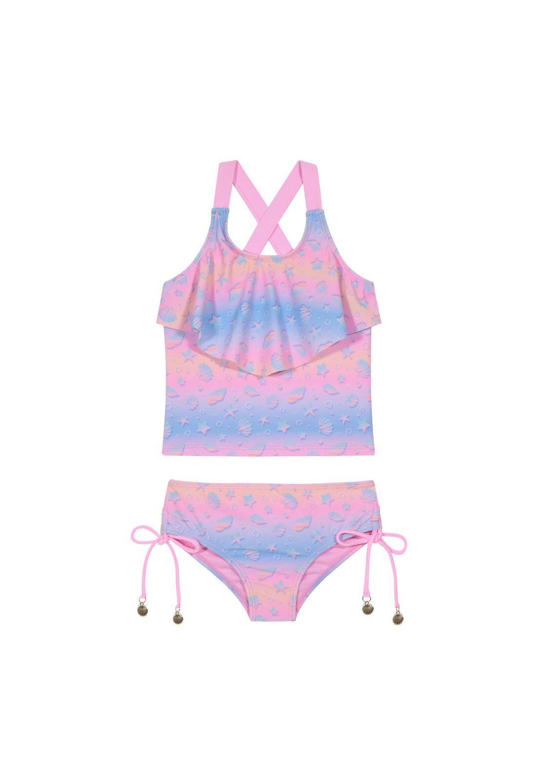 Traje de Baño Niña Tankini UV50 H2O Wear Rosado-0