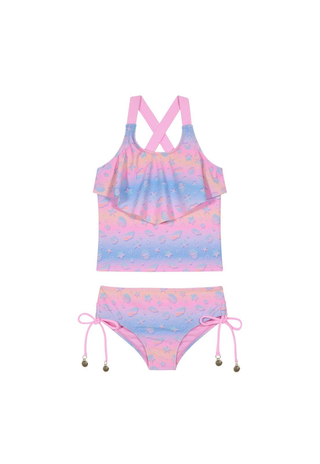 Traje de Baño Niña Tankini UV50 H2O Wear Rosado-1