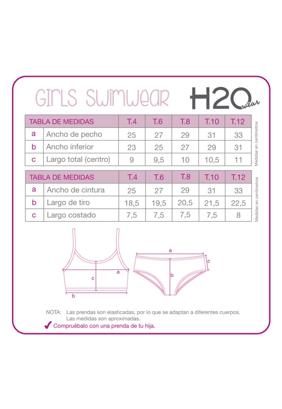 Traje de Baño Niña Bikini UV30+ Brillo H2O Wear-3