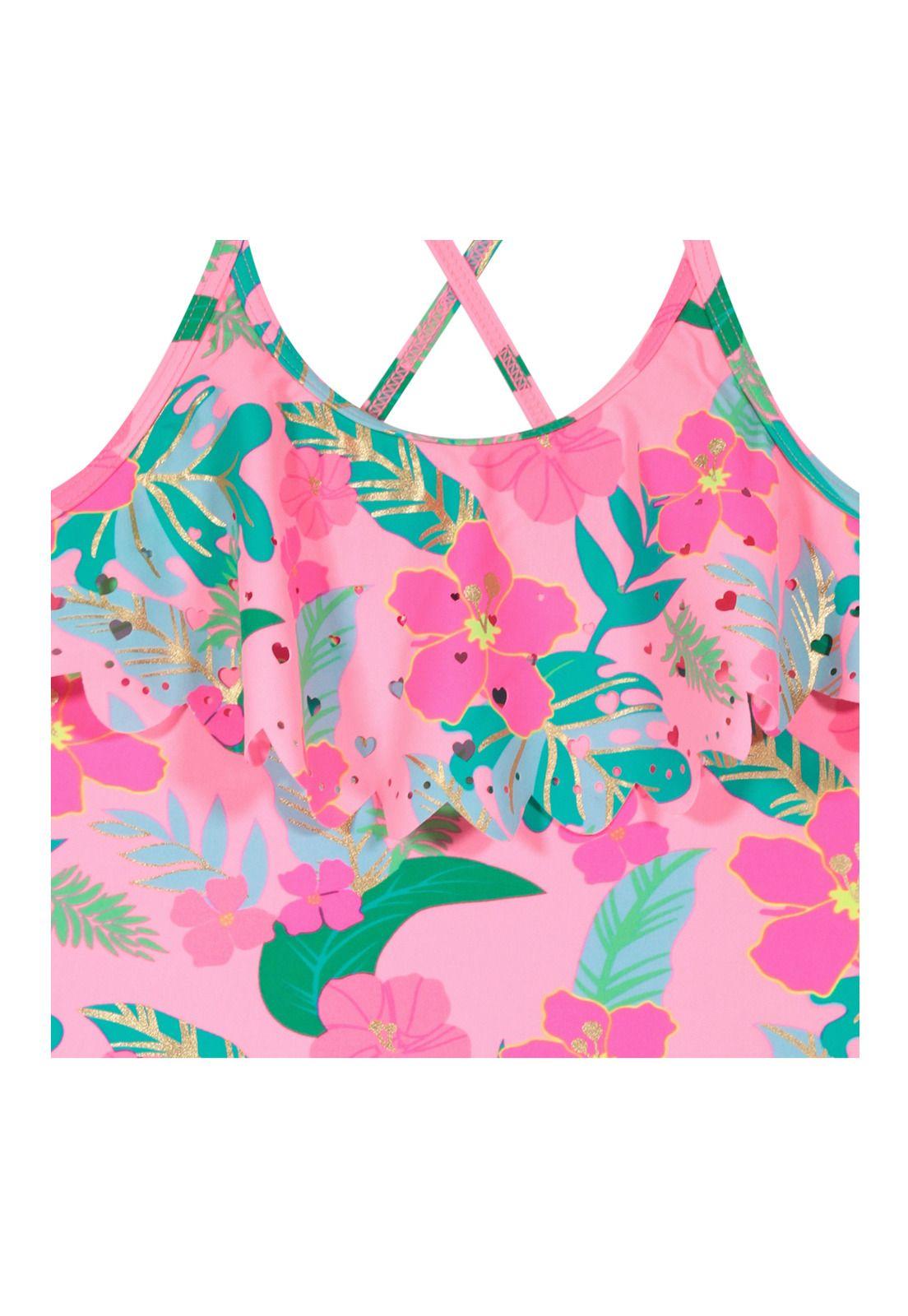 Traje de Baño Niña Tankini UV30+ H2O Wear Coral-2