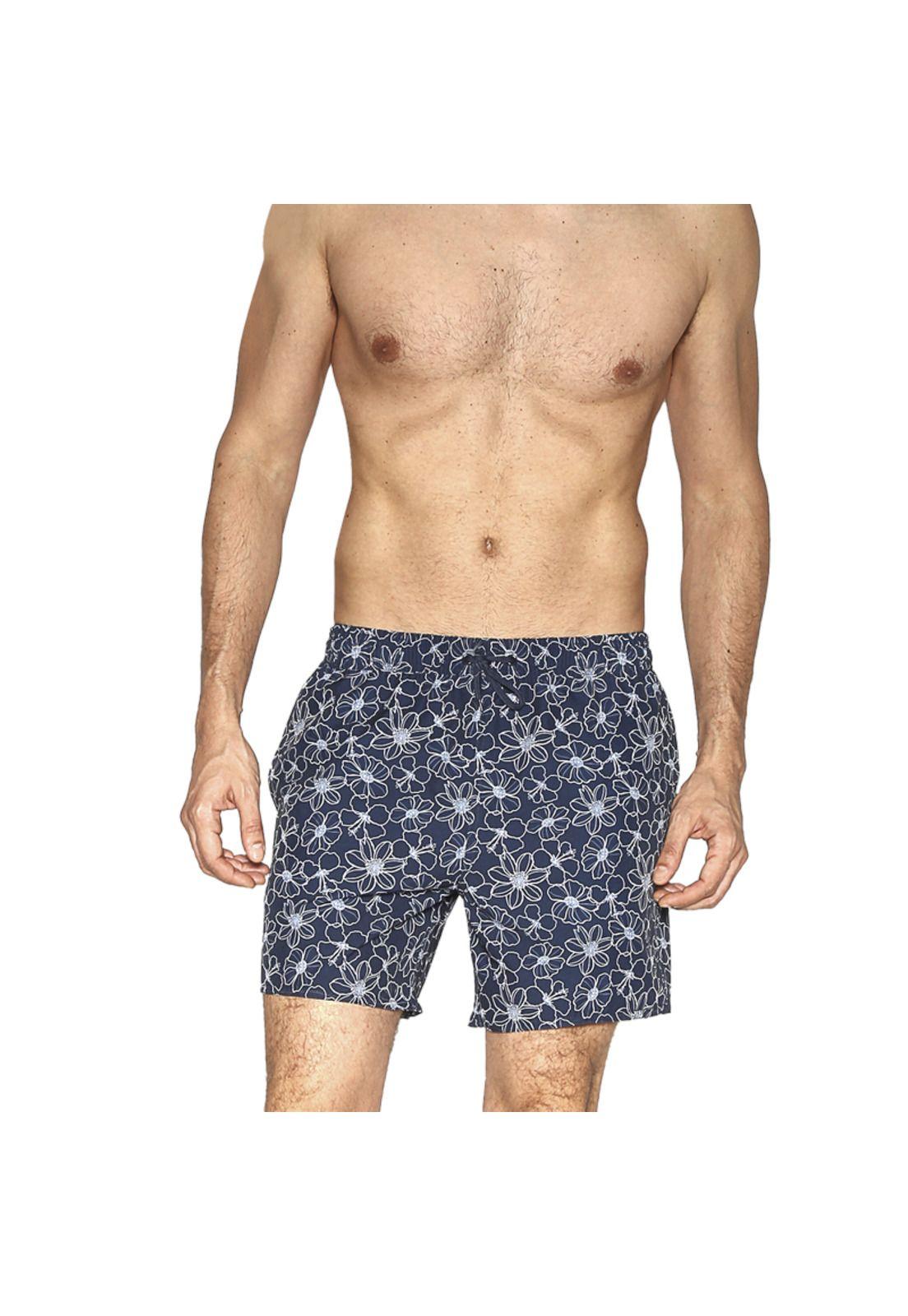Traje de Baño Short Hombre Tela c Elasticidad H2O Wear Azul-0