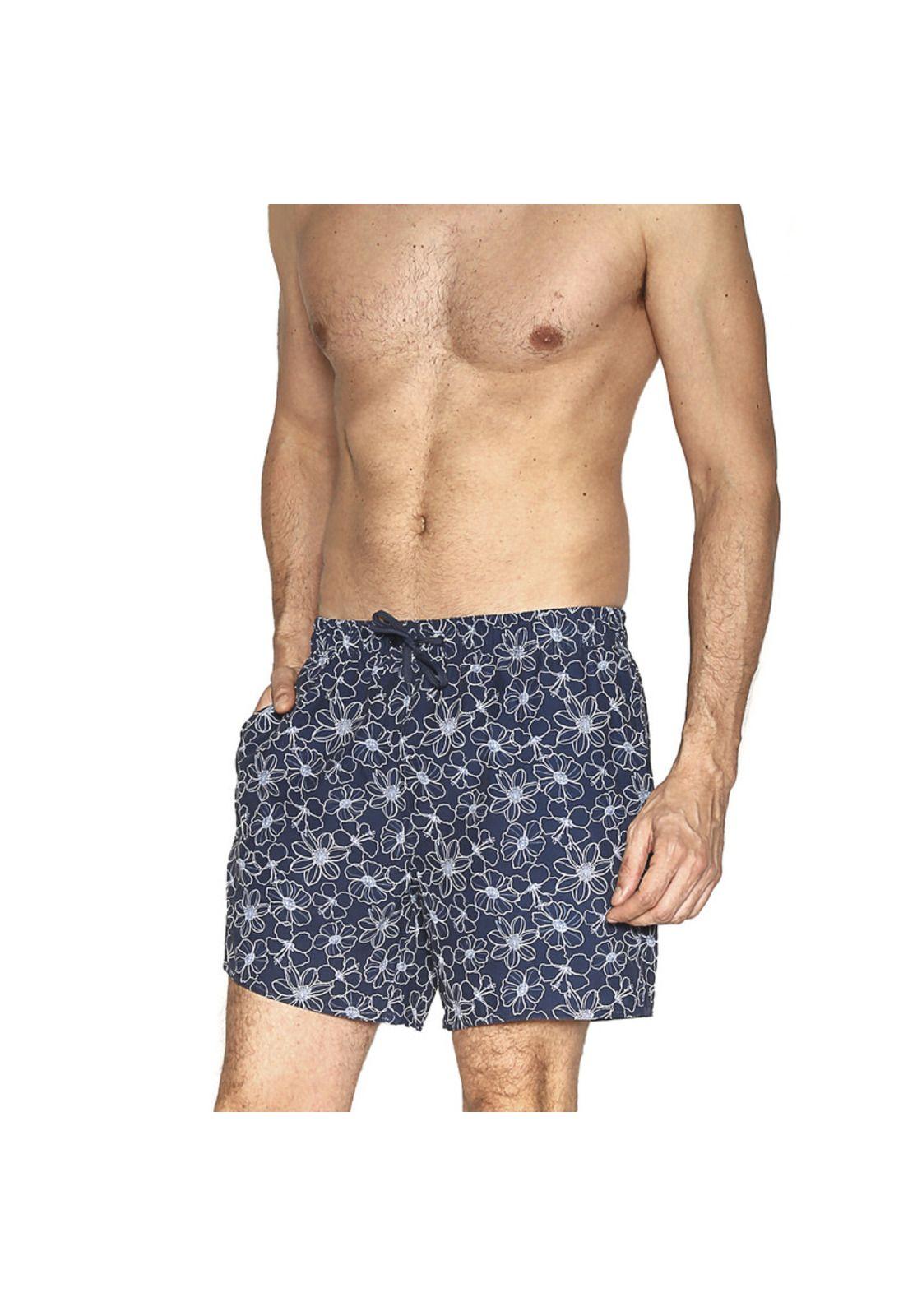 Traje de Baño Short Hombre Tela c Elasticidad H2O Wear Azul-1