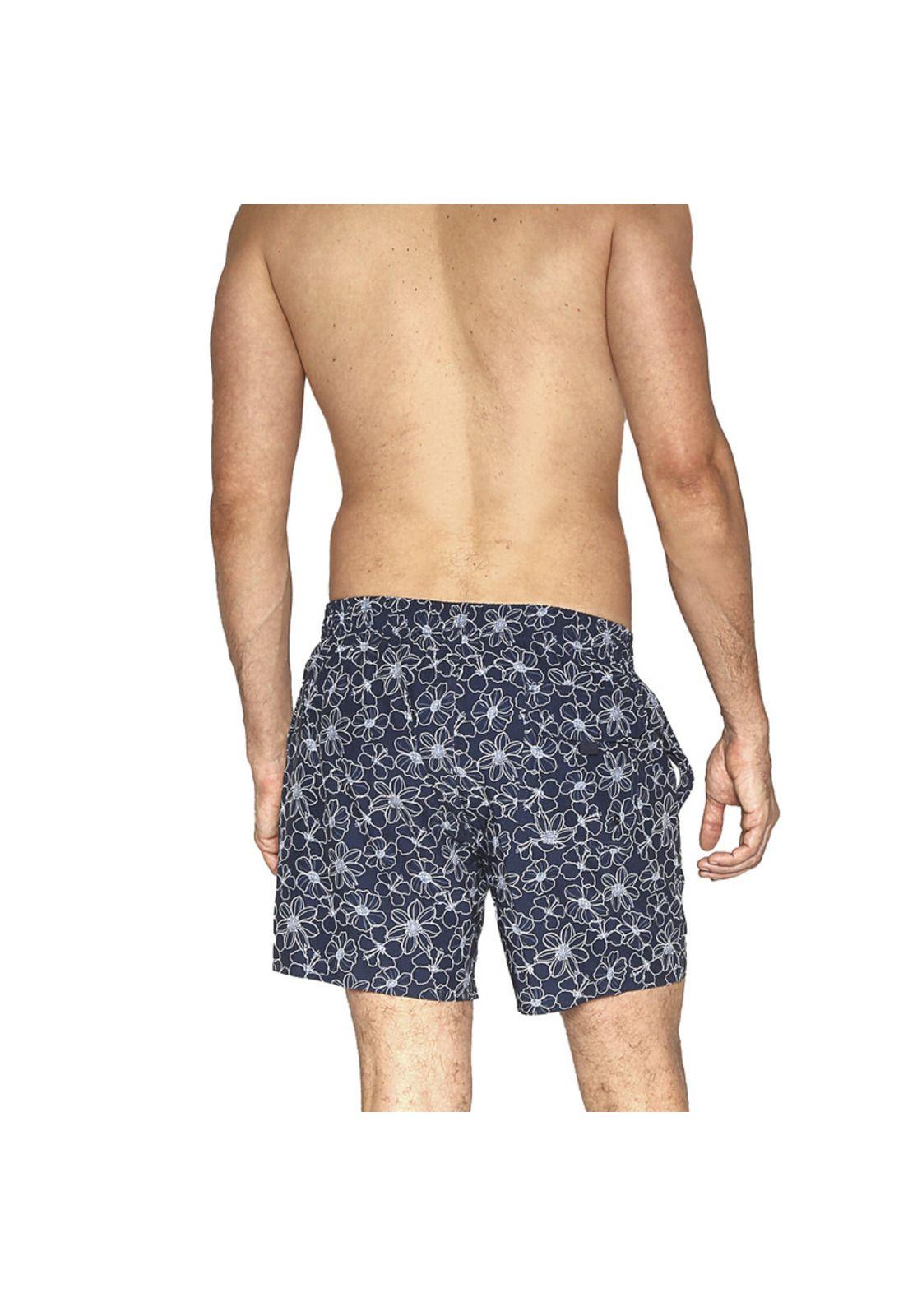 Traje de Baño Short Hombre Tela c Elasticidad H2O Wear Azul-2