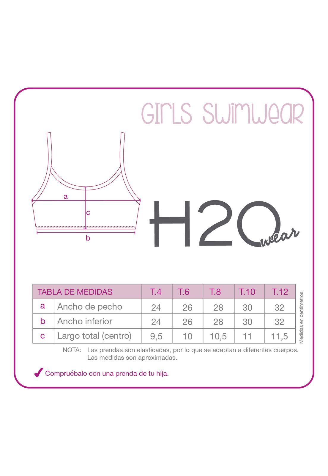 Traje de Baño Niña Bikini UV30 Fucsia H2O Wear-2