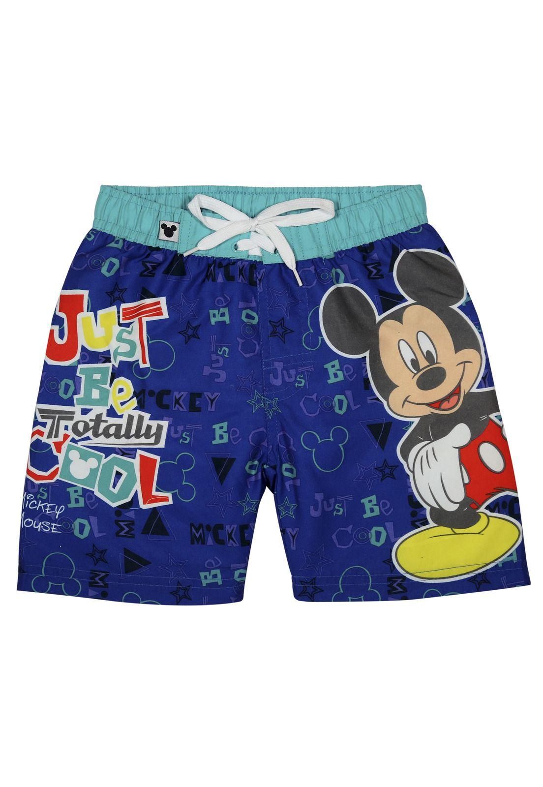 Traje de Baño Bebe Niño Short Disney Mickey Azul-0