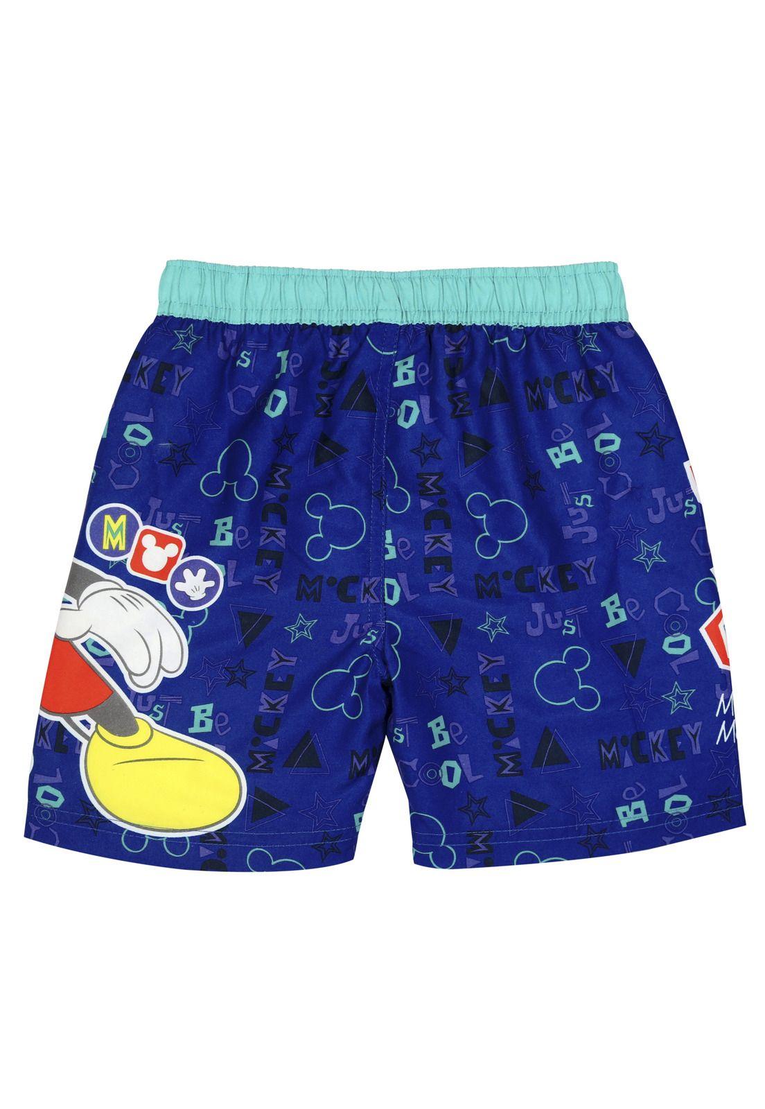 Traje de Baño Bebe Niño Short Disney Mickey Azul-1