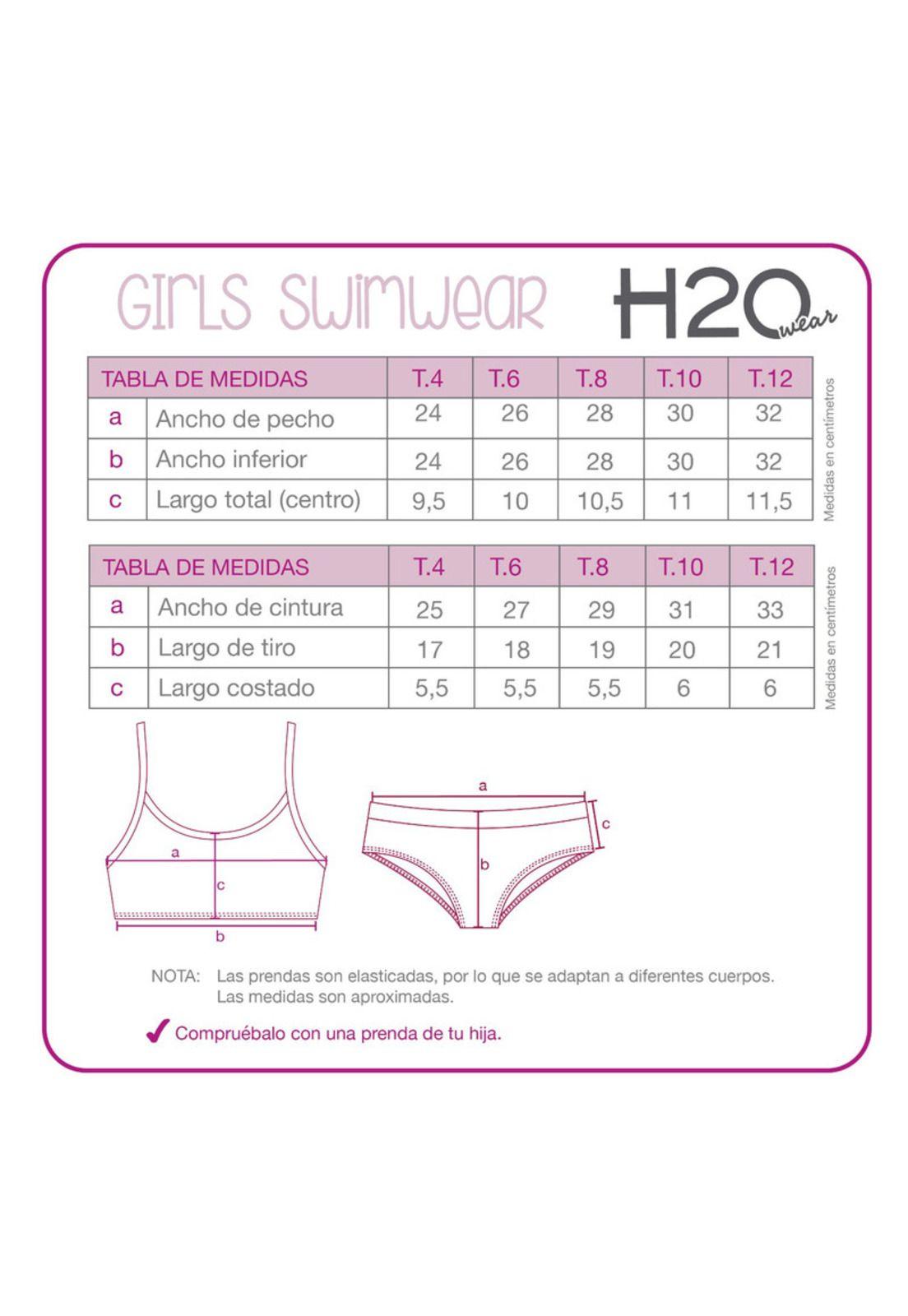 Traje de Baño Niña Bikini UV30+ H2O Wear Rosado-3