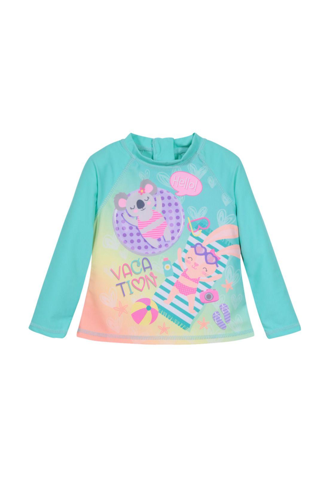 Polera Bebe Niña UV 50 Manga Larga H2O Wear Turquesa-0