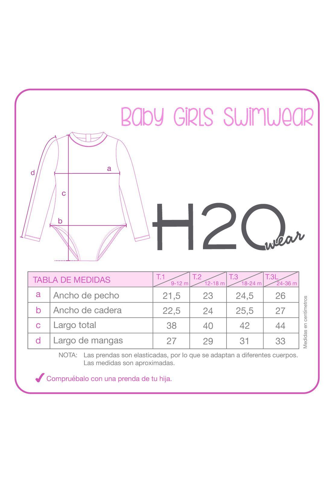 Traje de Baño UV50 Bebé Niña M.Larga | H2O WEAR-3