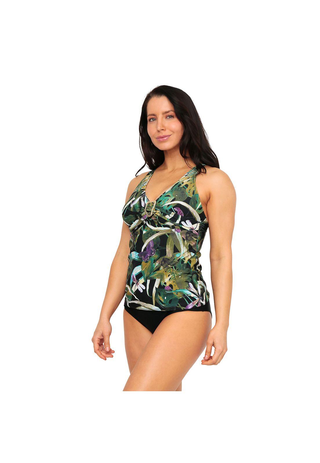 Traje de Baño Mujer Tankini Control Alicia H2O Wear Negro-8