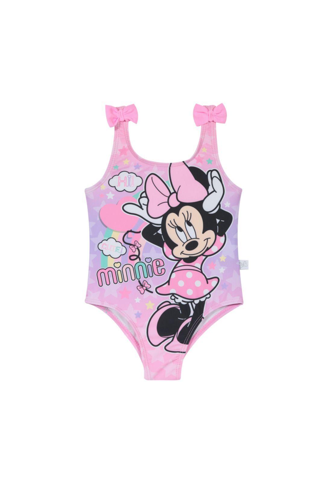 Traje de Baño Bebe Niña Disney Minnie Rosa-0