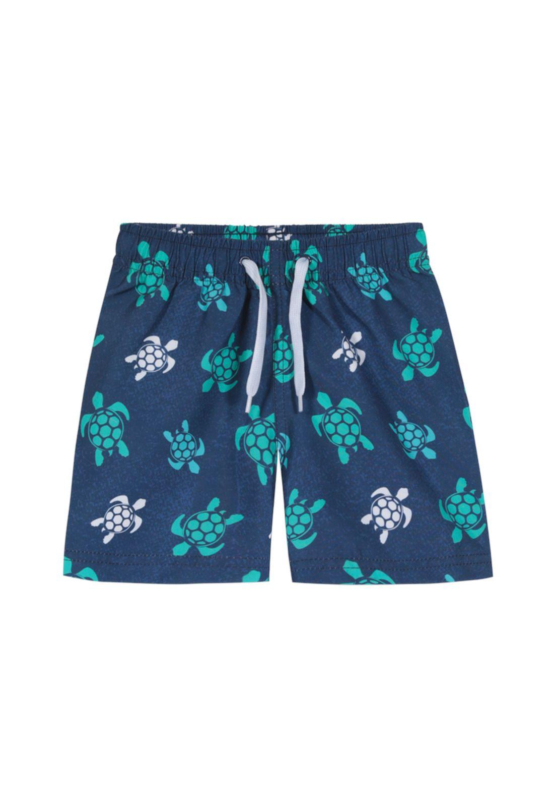 Traje de Baño Bebe Niño Short H2O Wear Tortugas Azul Marino-0