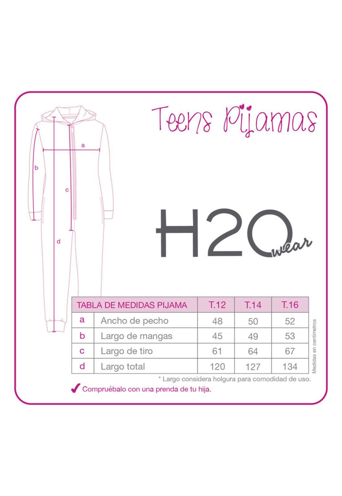 Pijama Teens Niña Polar Entero H2O Wear Rosa-2