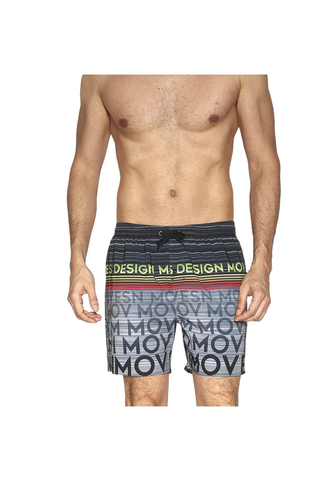 Traje de Baño Short para Hombre Tela c Elasticidad Acero-0