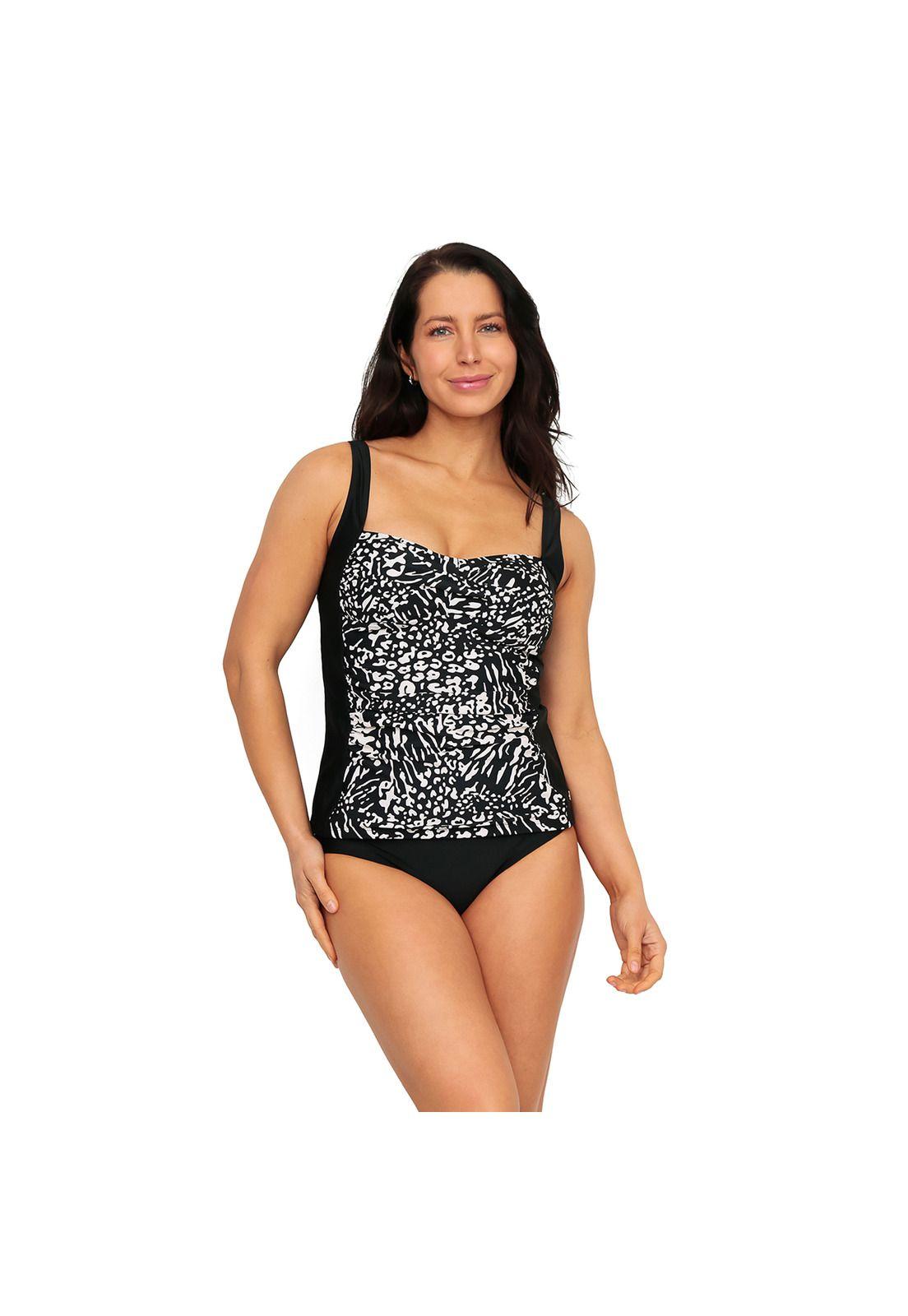 Traje de Baño Mujer Tankini Control Selena H2O Wear Negro-3
