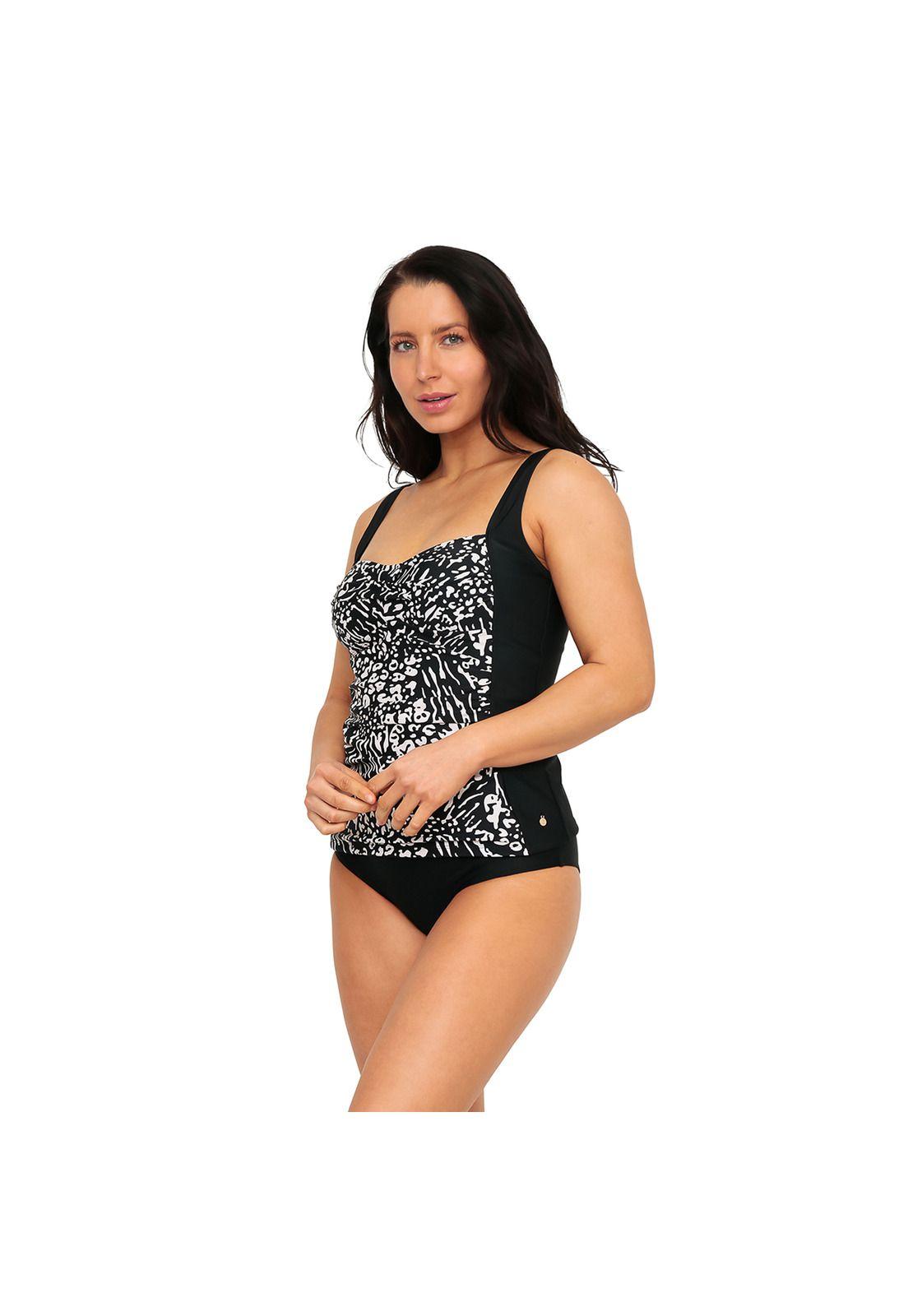 Traje de Baño Mujer Tankini Control Selena H2O Wear Negro-5
