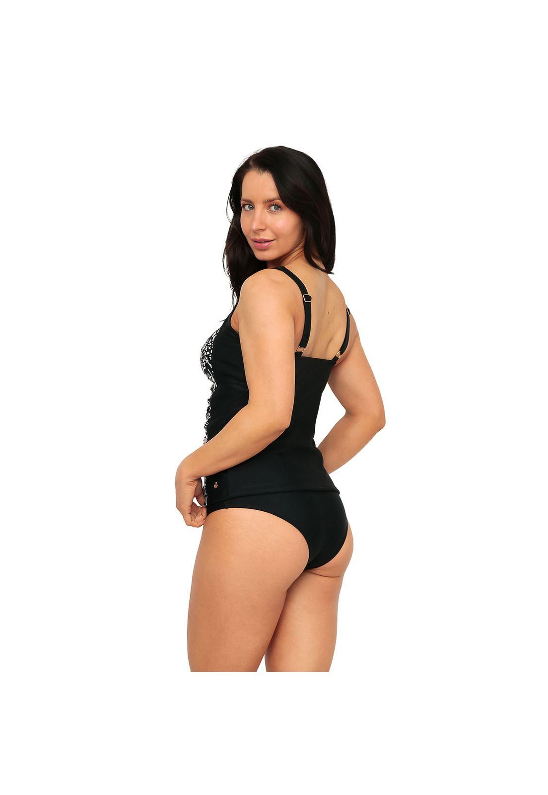 Traje de Baño Mujer Tankini Control Selena H2O Wear Negro-6