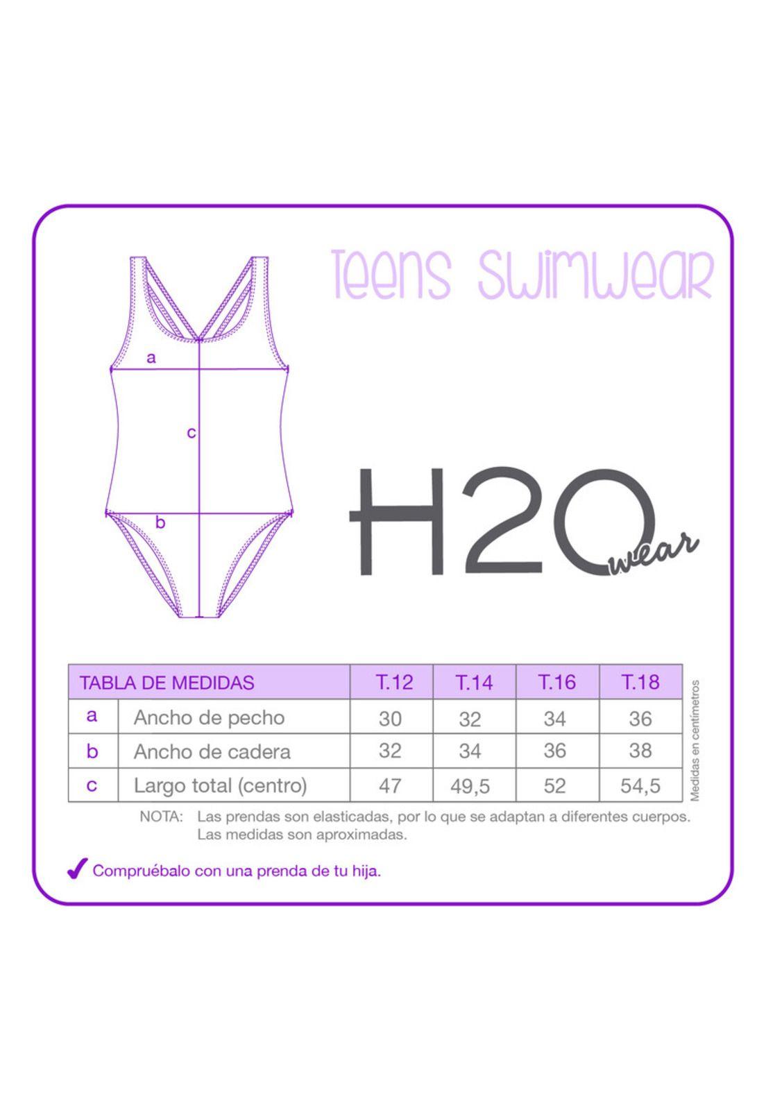 Traje de Baño Teens Niña Entero UV30+ H2O Wear Verde-2