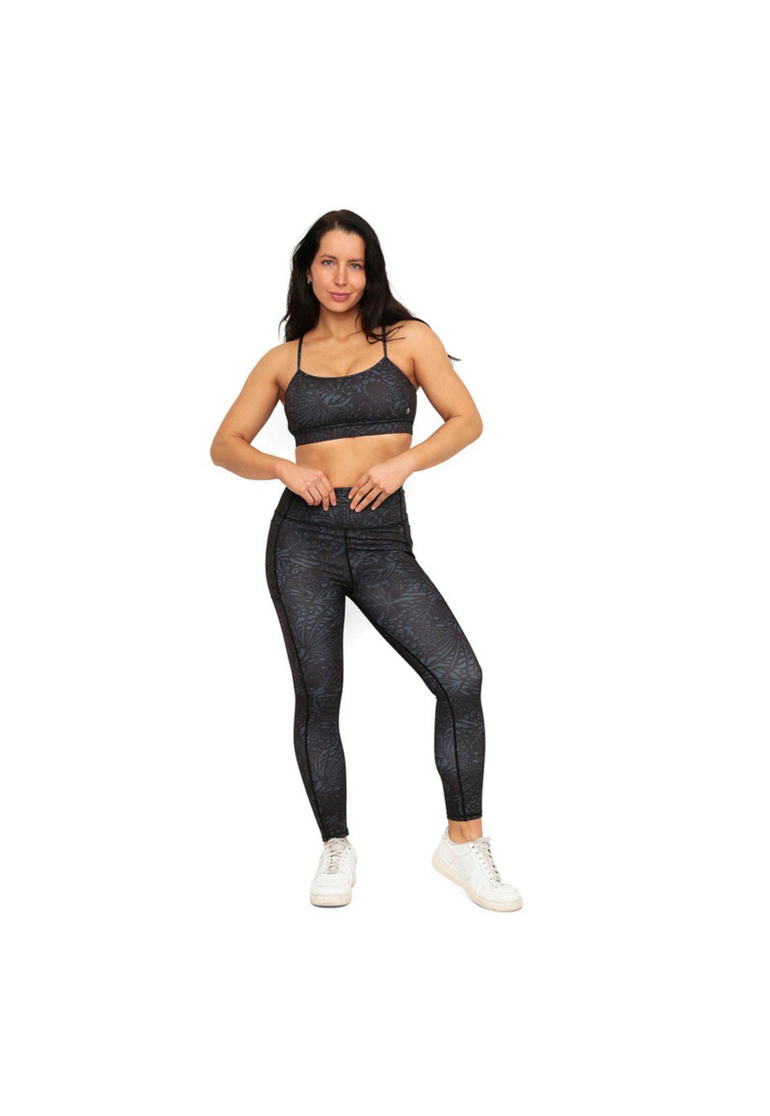 Legging Mujer Clasica con Bolsillos Estampada H2O Wear Negro-0