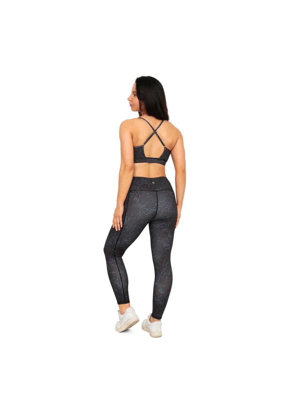 Legging Mujer Clasica con Bolsillos Estampada H2O Wear Negro-1