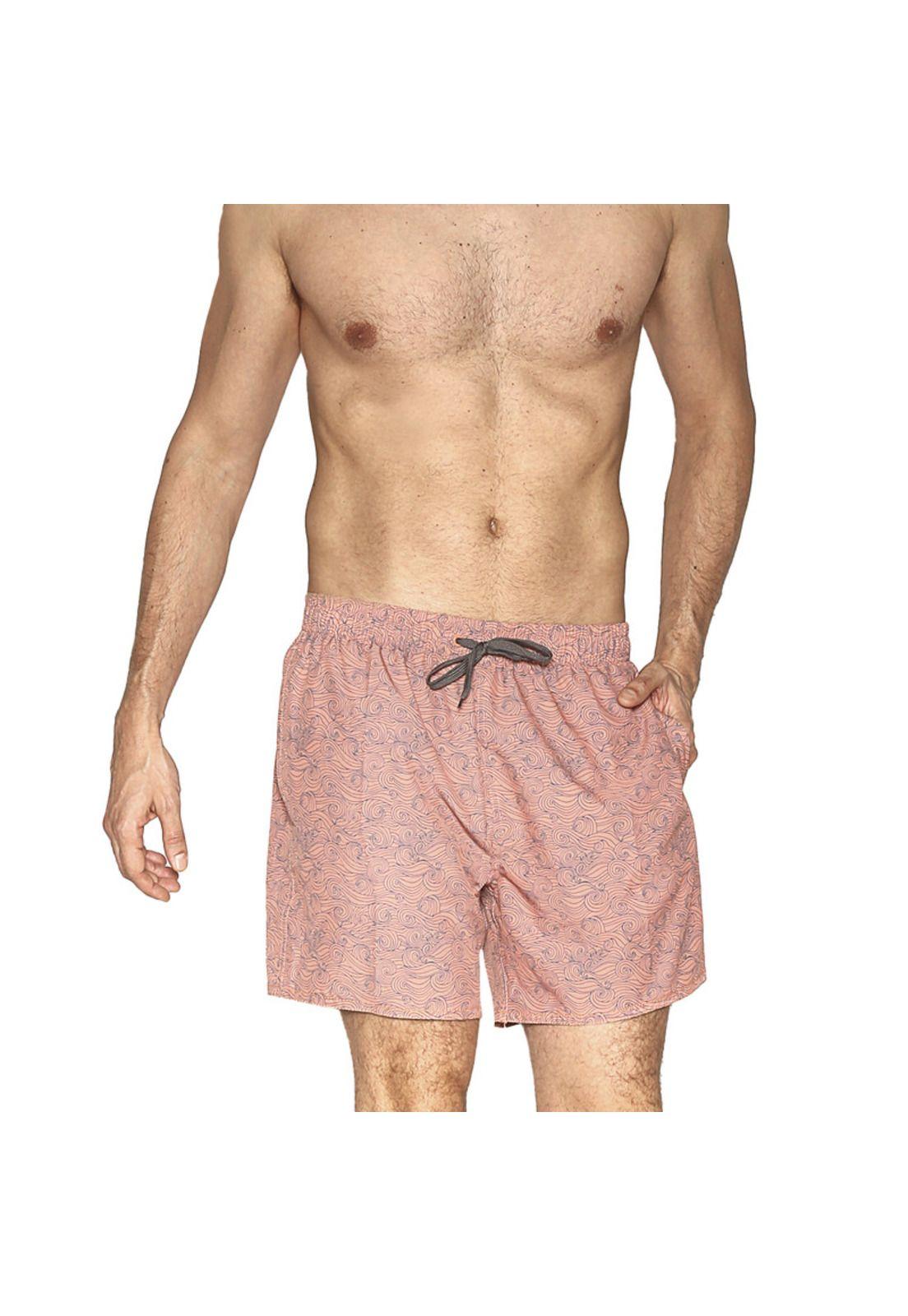 Traje de Baño Short Hombre Tela c Elasticidad H2O Wear Naranjo-1
