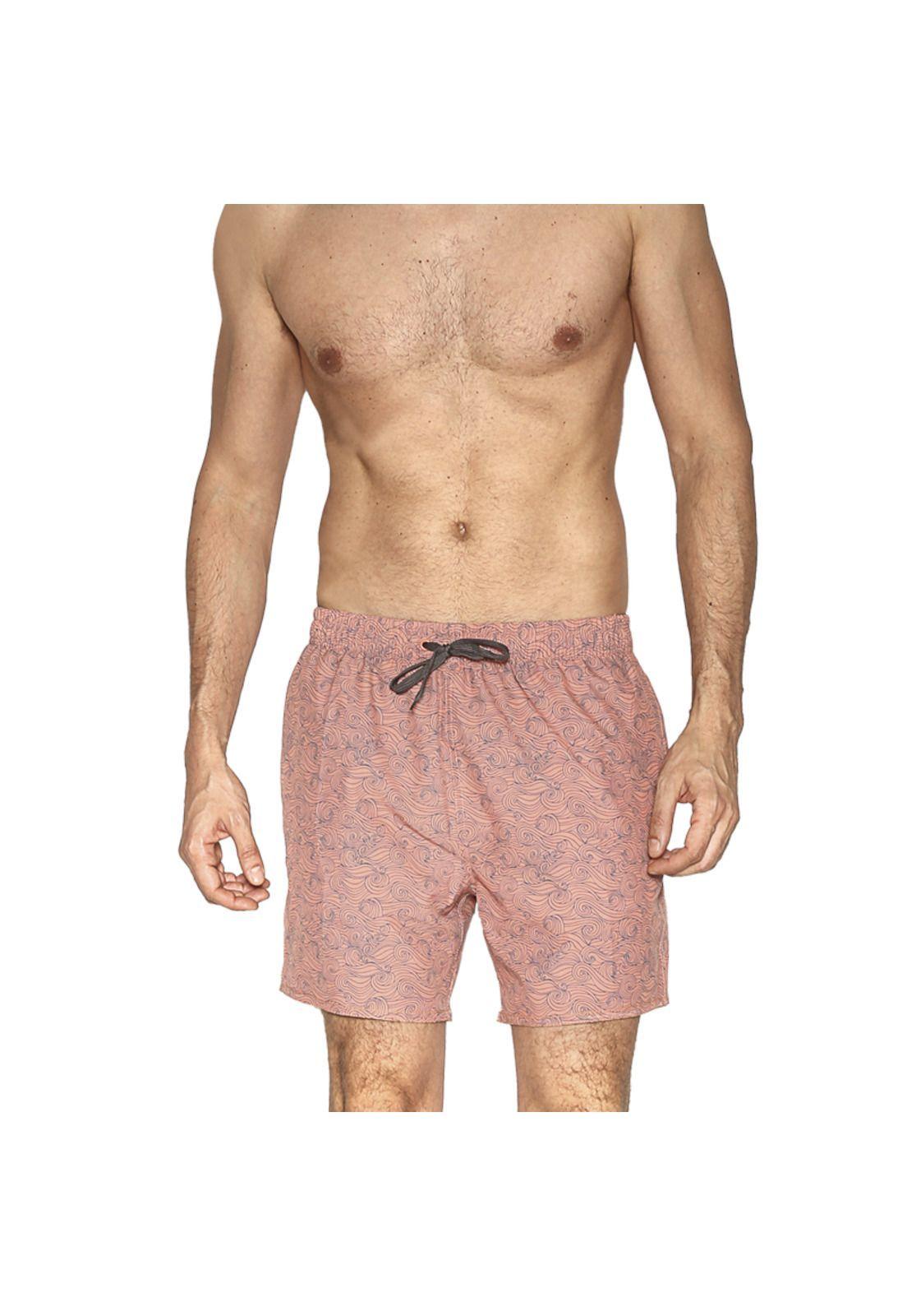 Traje de Baño Short Hombre Tela c Elasticidad H2O Wear Naranjo-0