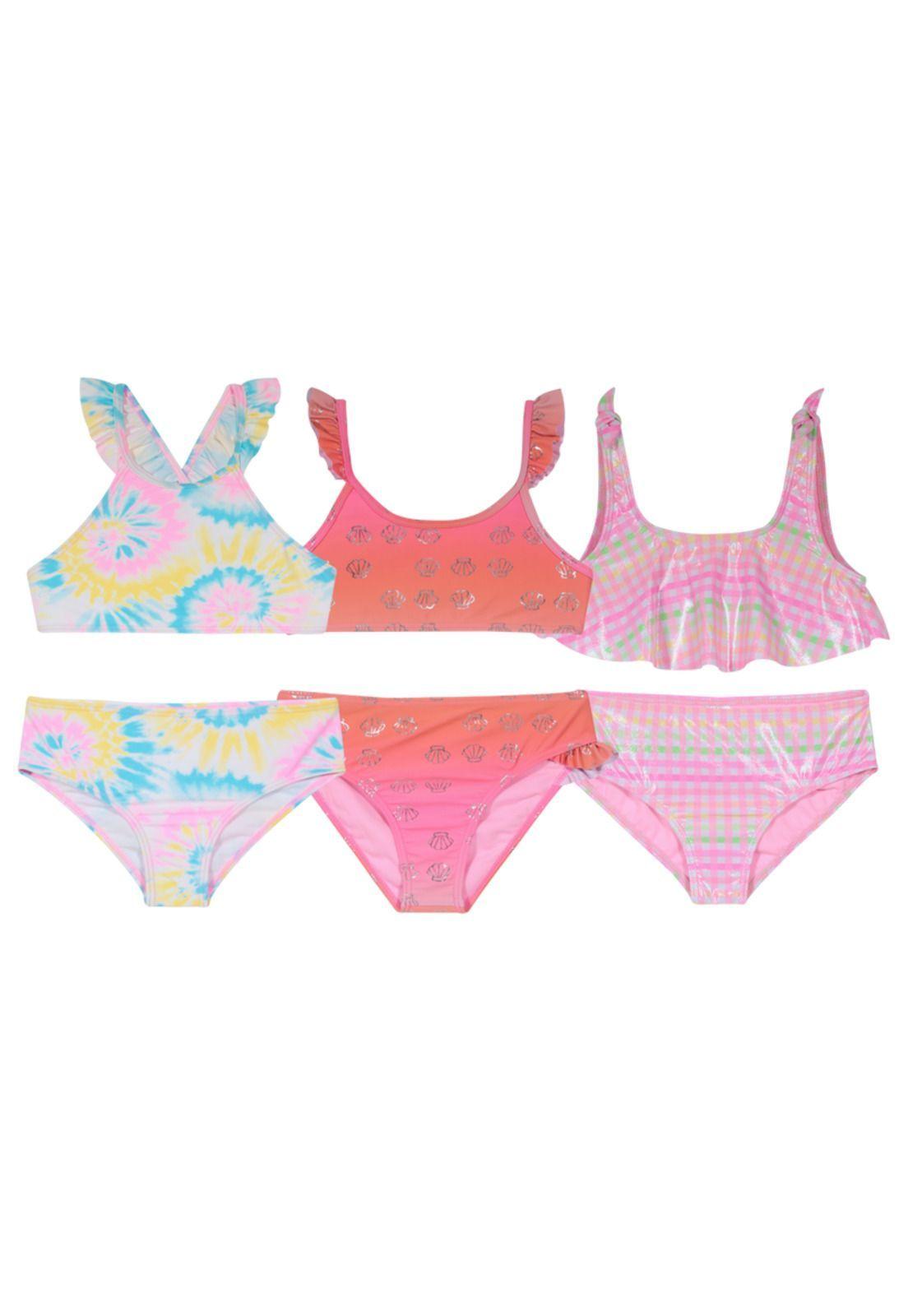 Pack 3 Traje de Baño Niña Bikini H2O Wear Rosado-0