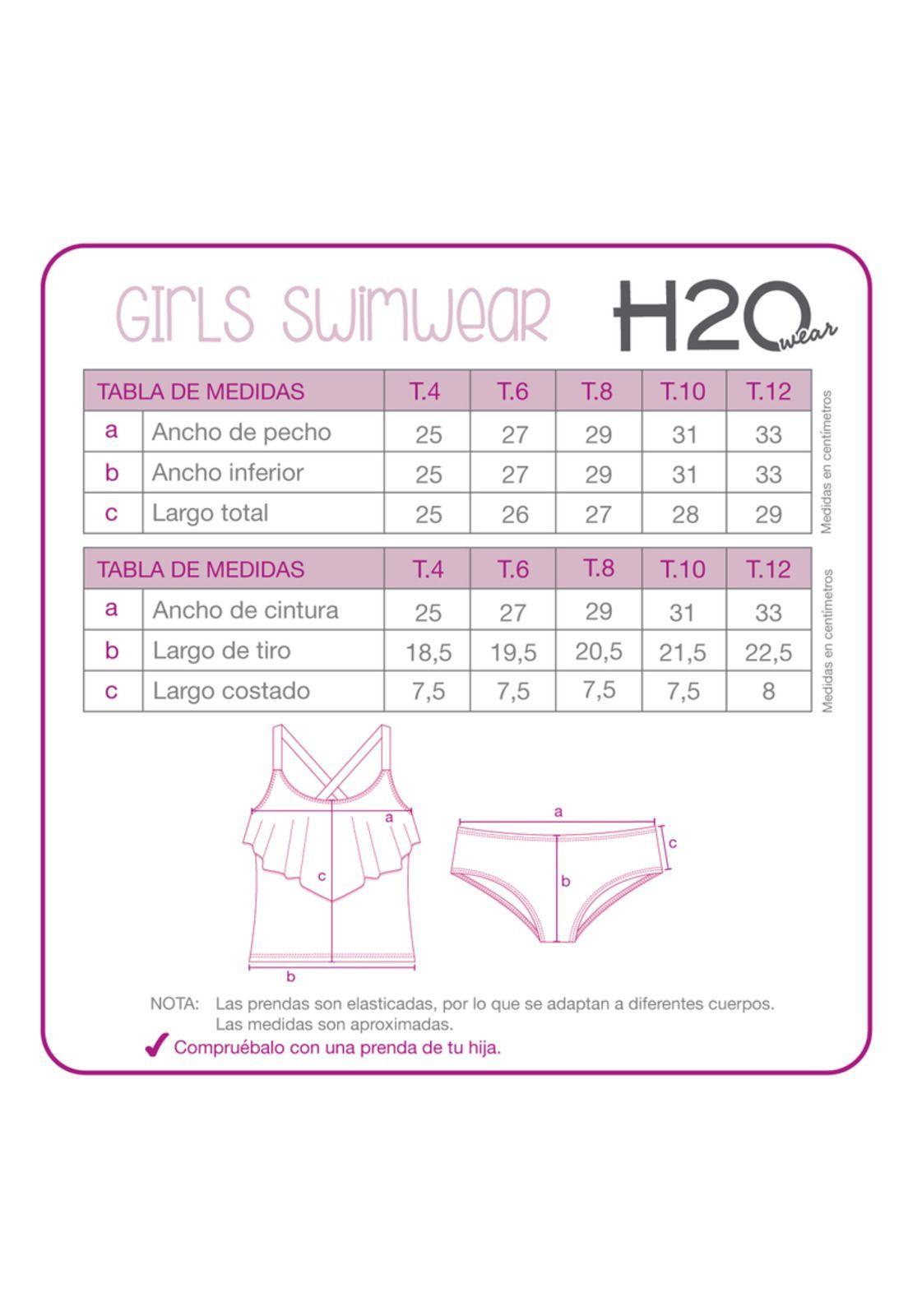 Traje de Baño Niña Tankini UV50 H2O Wear Rosado-4