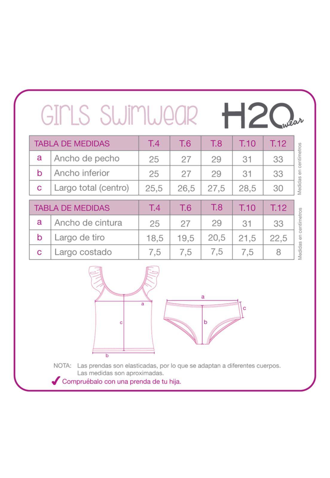 Traje de Baño Niña Tankini UV30 + H2O Wear Turquesa-2