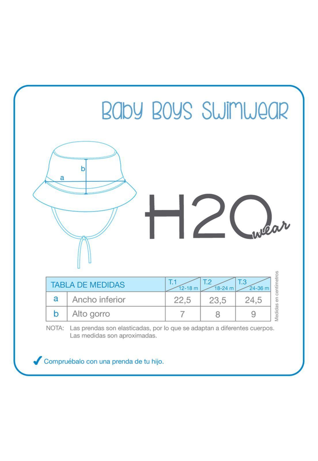 Gorro UV 50+ para Bebe Niño Celeste-2