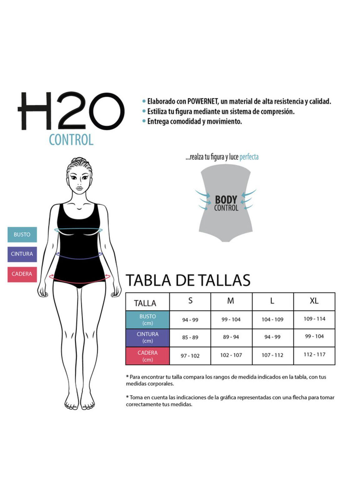 Traje de Baño Tankini Mujer Control Bandas H2O Wear Negro Pizarra-5