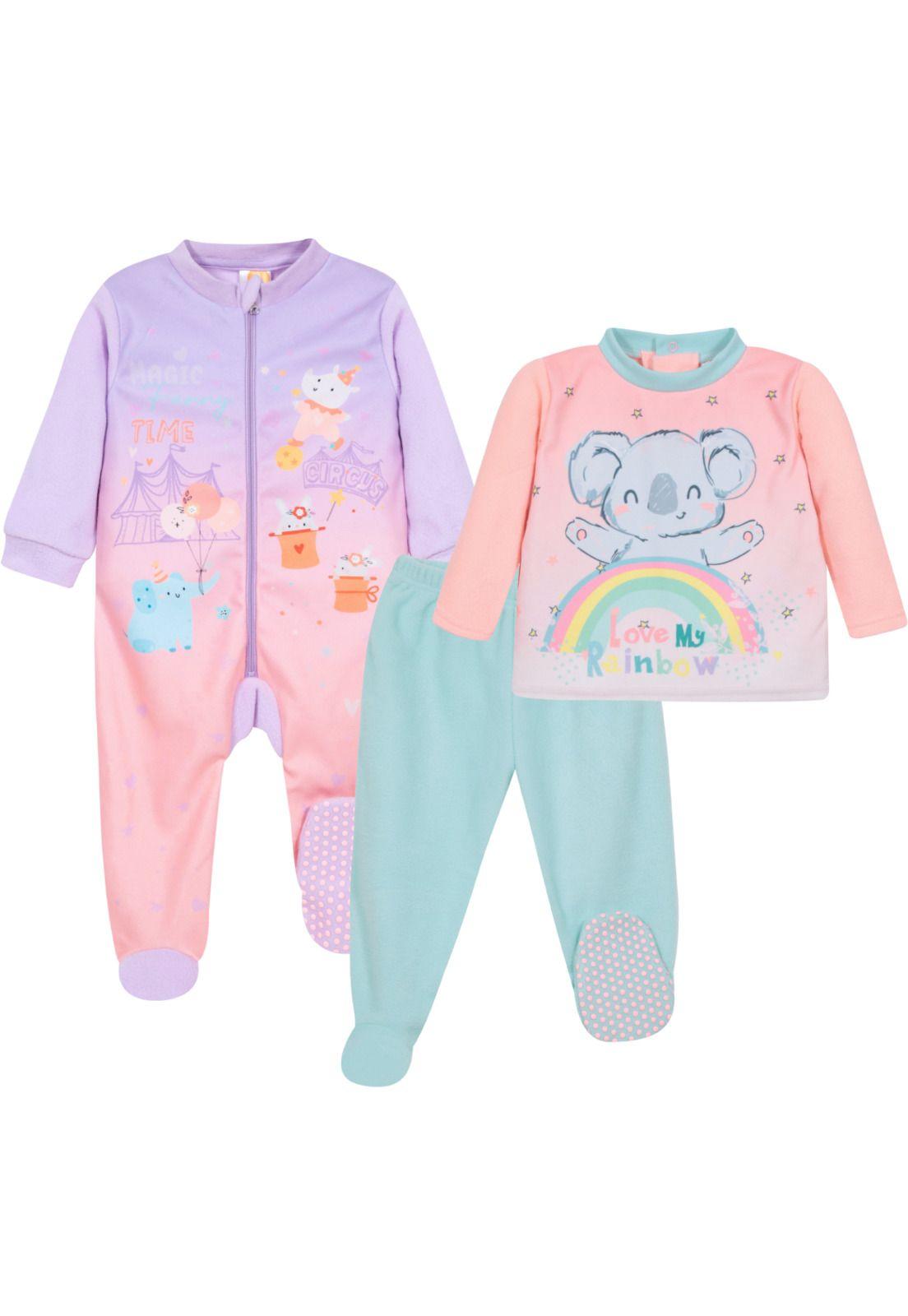 Pack 2 Pijama Bebé Niña Polar Rosado H2O Wear-0