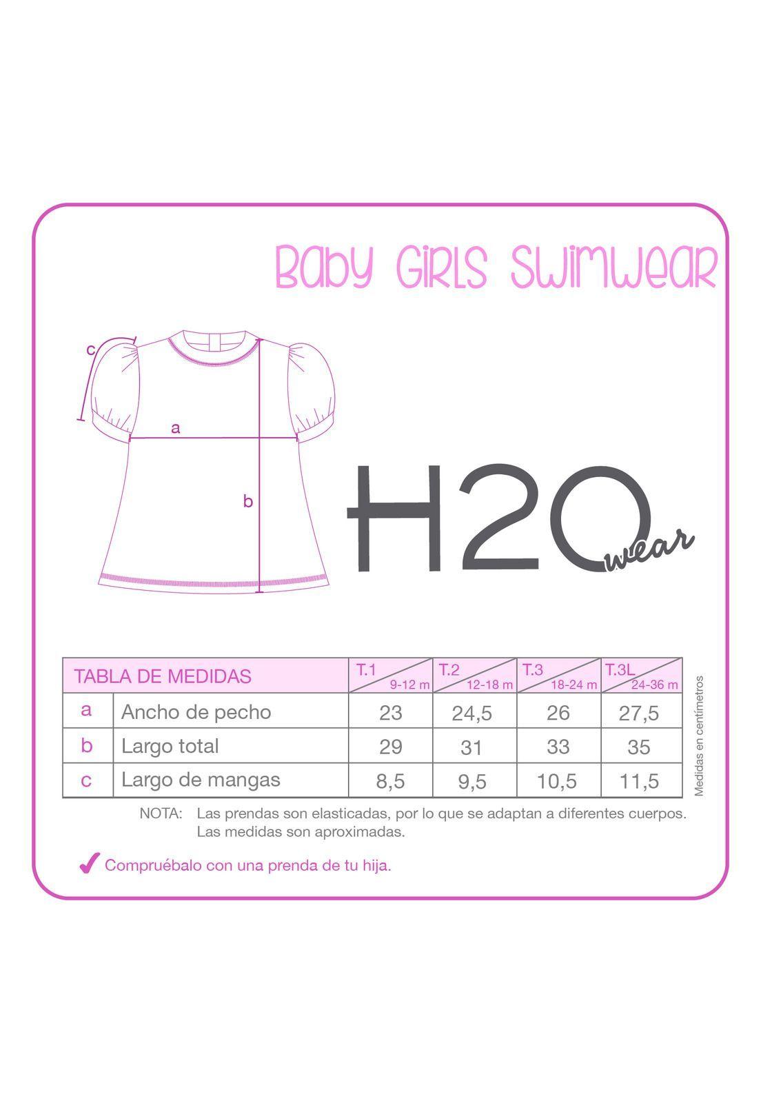 Traje de Baño Bebe Niña Set UV 50 H2O Wear Turquesa-3