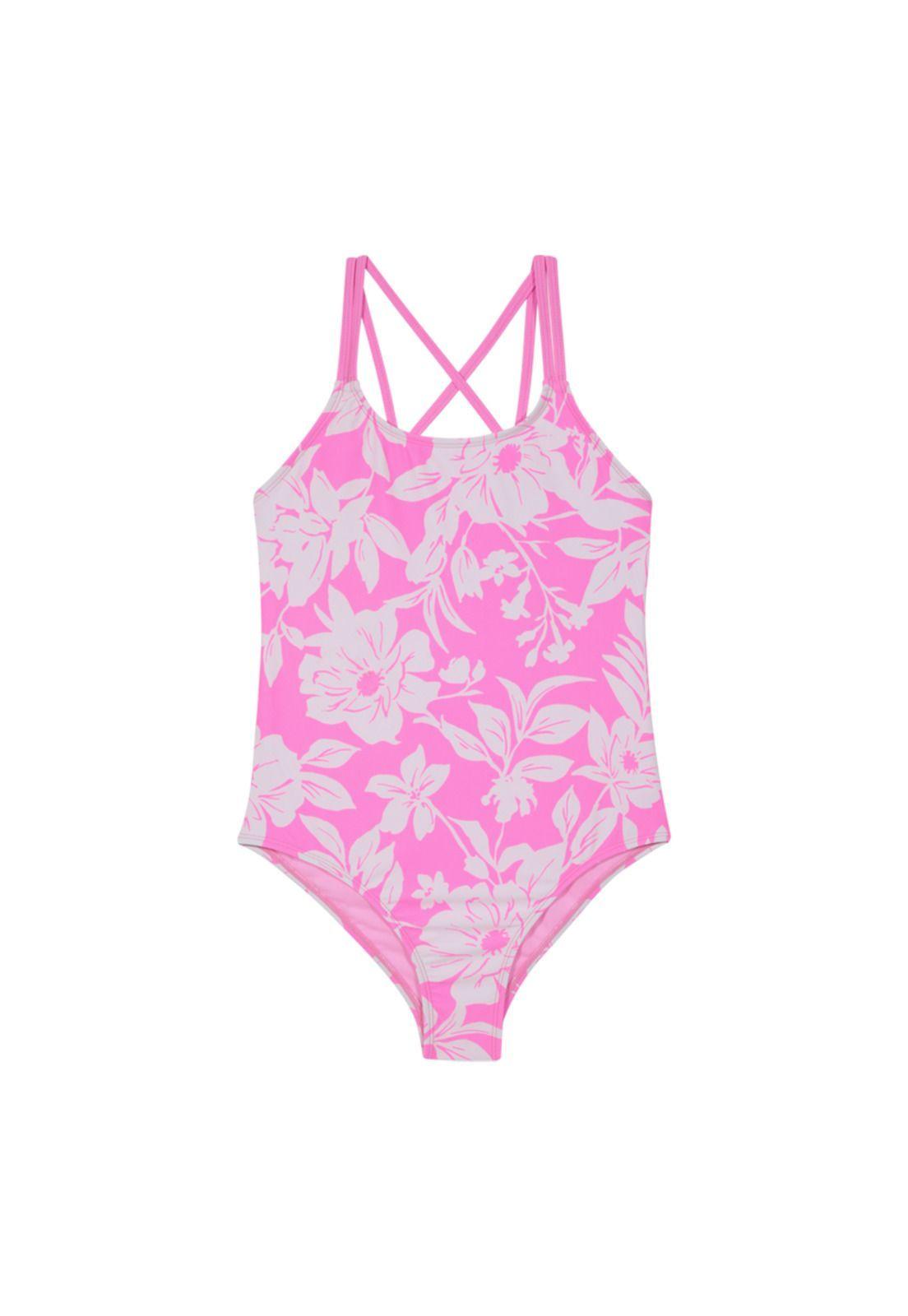 Traje de Baño Entero UV30+ Estampado para Teens Niña Fucsia-0