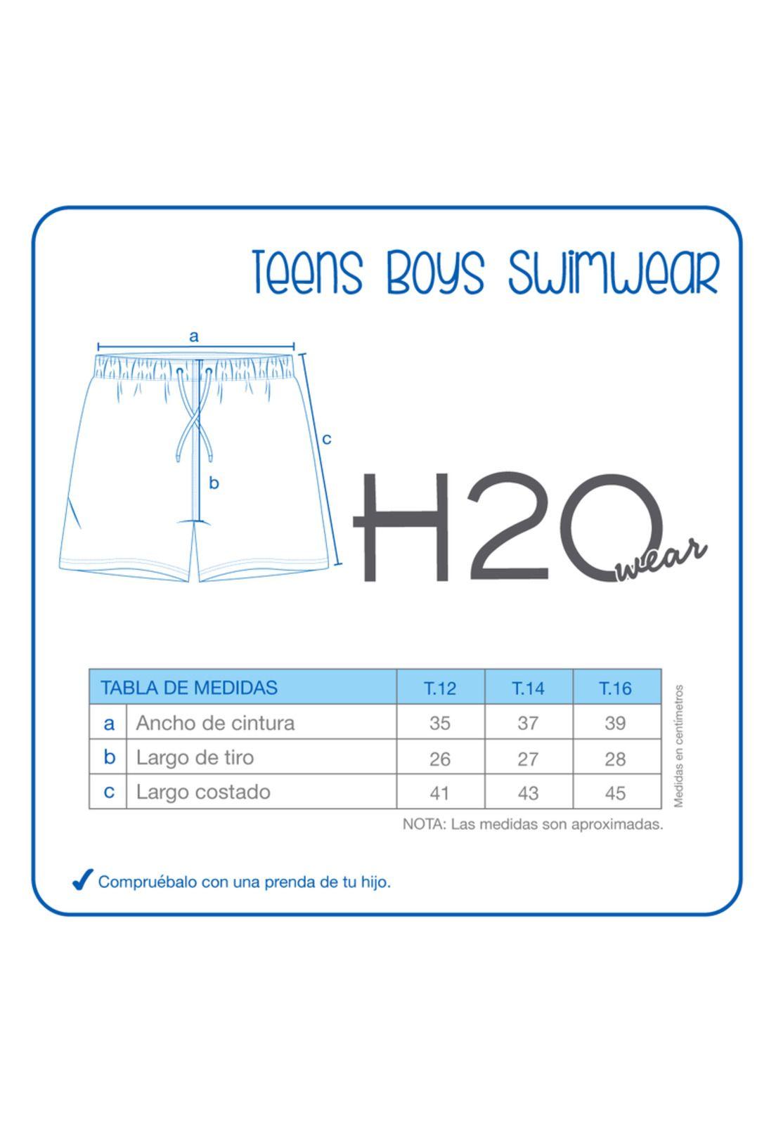 Traje de Baño Niño Teens Short H2O Wear Azul-3