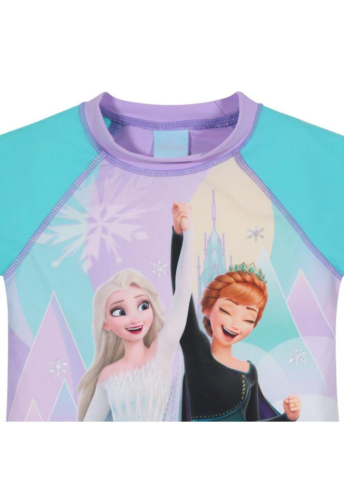 Traje de Baño Niña Set UV Disney Frozen Verde M/Corta-2