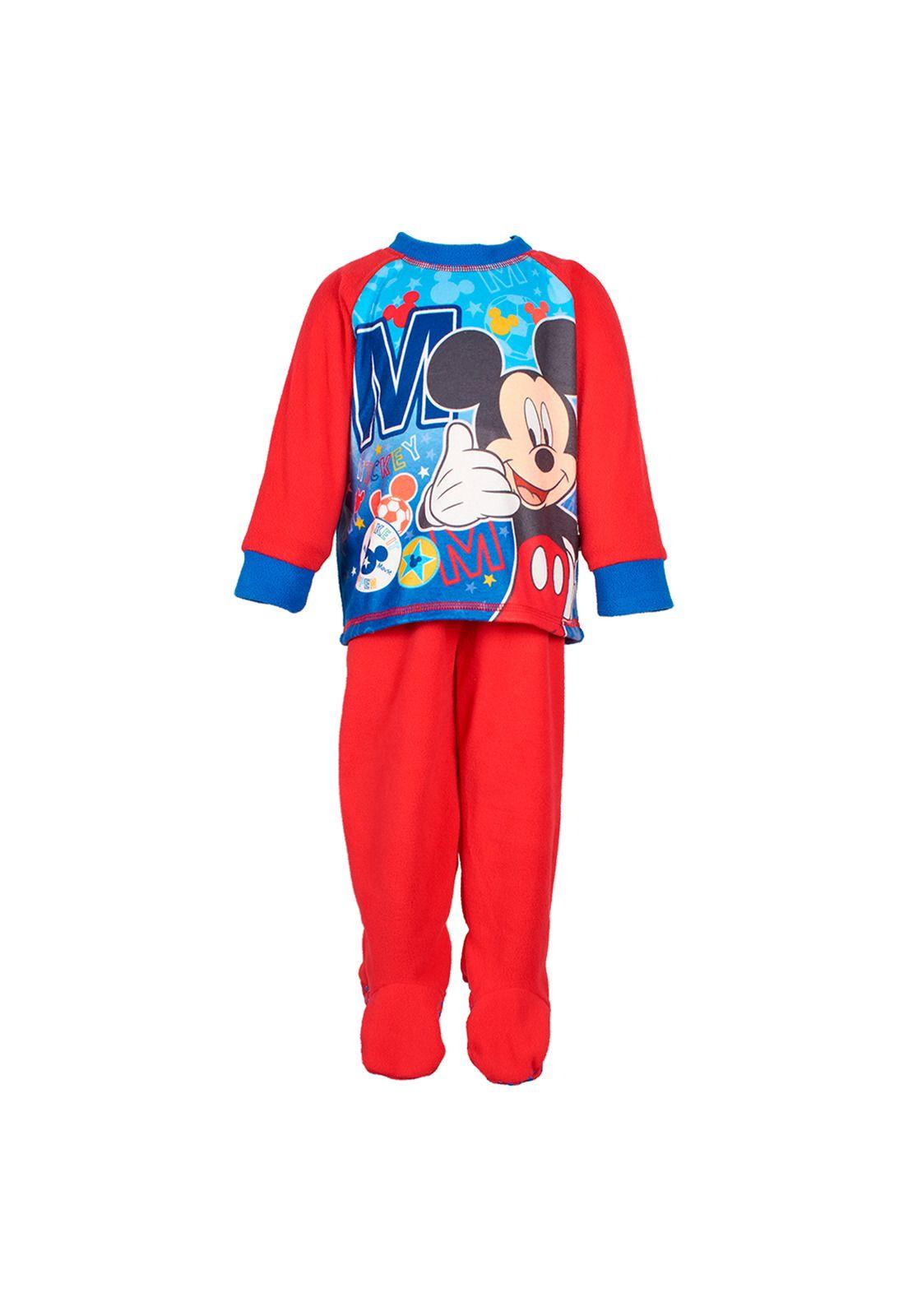 Pijama Bebé Niño Polar Conjunto Disney Mickey Rojo-0