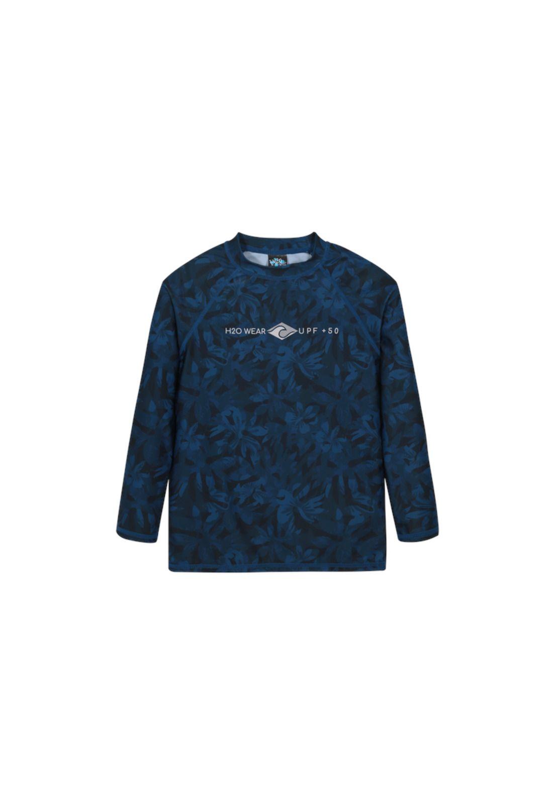 Traje de Baño Niño Polera UV50 M/Larga  H2O Wear Azul-0