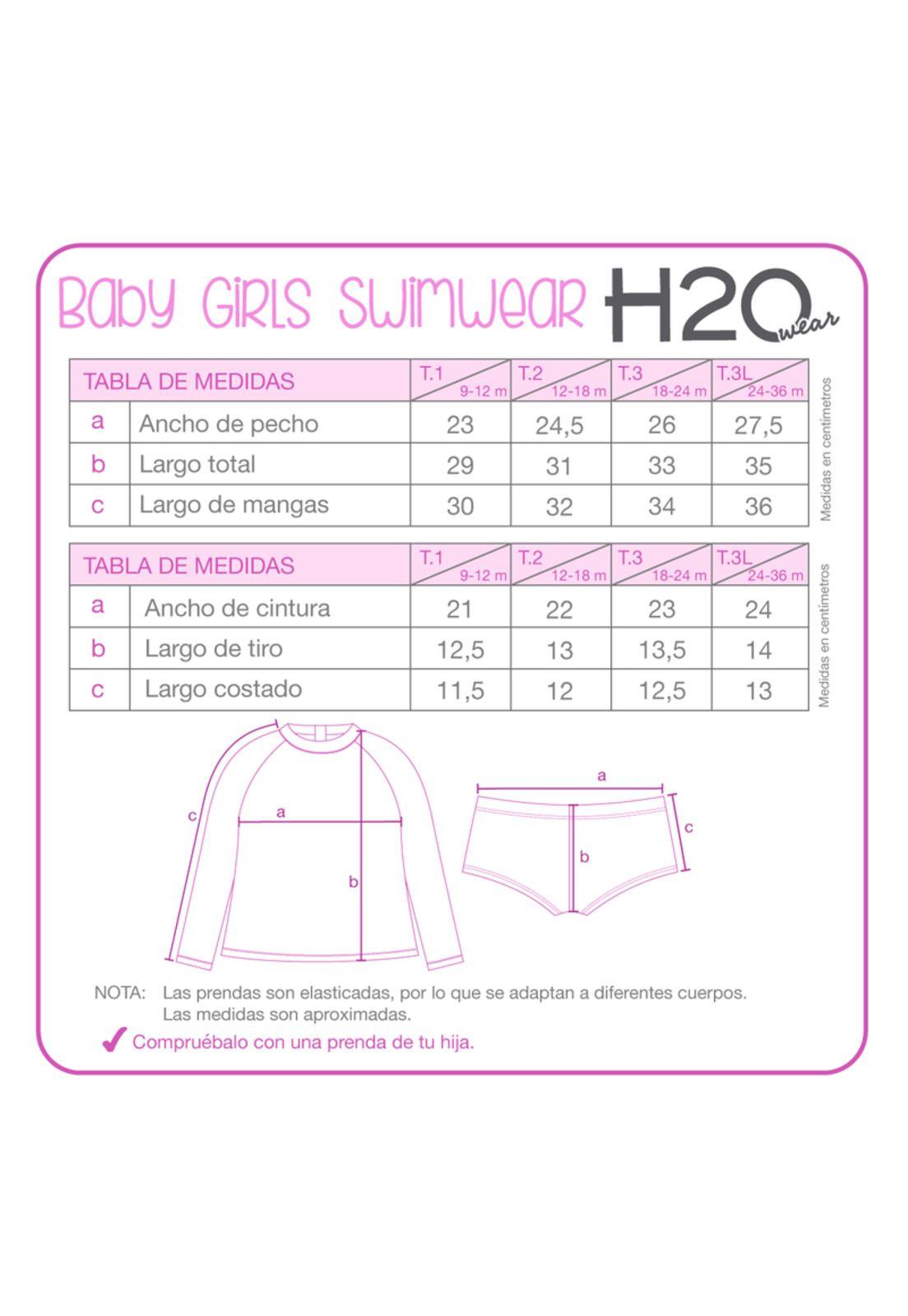 Traje de Baño Bebe Niña Set UV50+ Manga larga Princesas-3